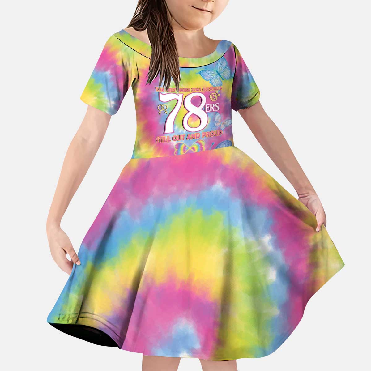 First Sydney Madri Gras Australia Kid Short Sleeve Dress 78ers Still Out And Proud - Vibe Hoodie Shop