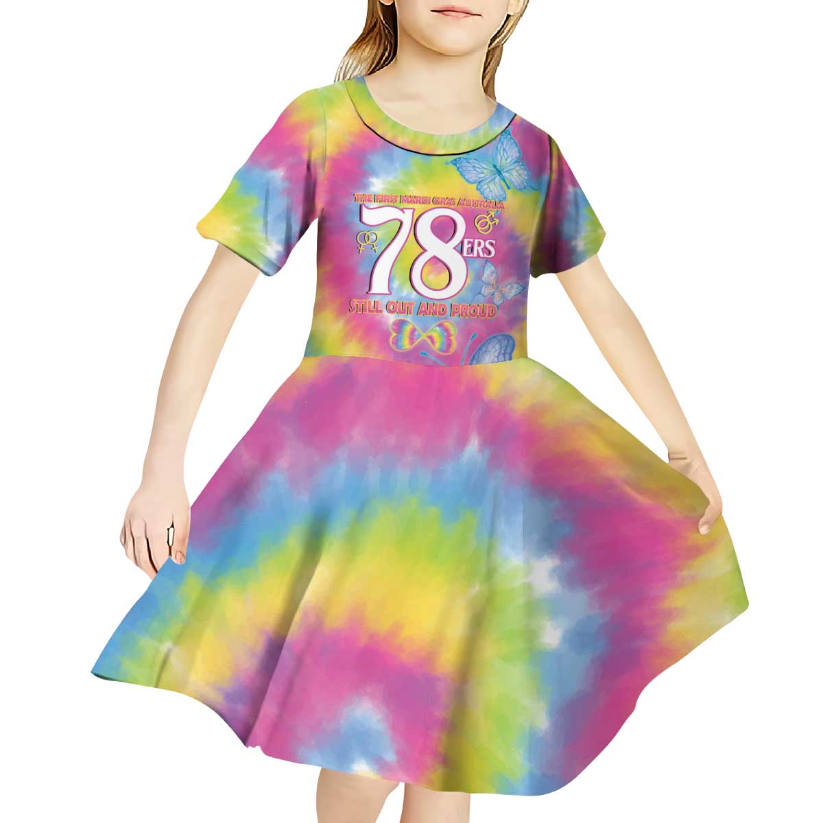 First Sydney Madri Gras Australia Kid Short Sleeve Dress 78ers Still Out And Proud - Vibe Hoodie Shop