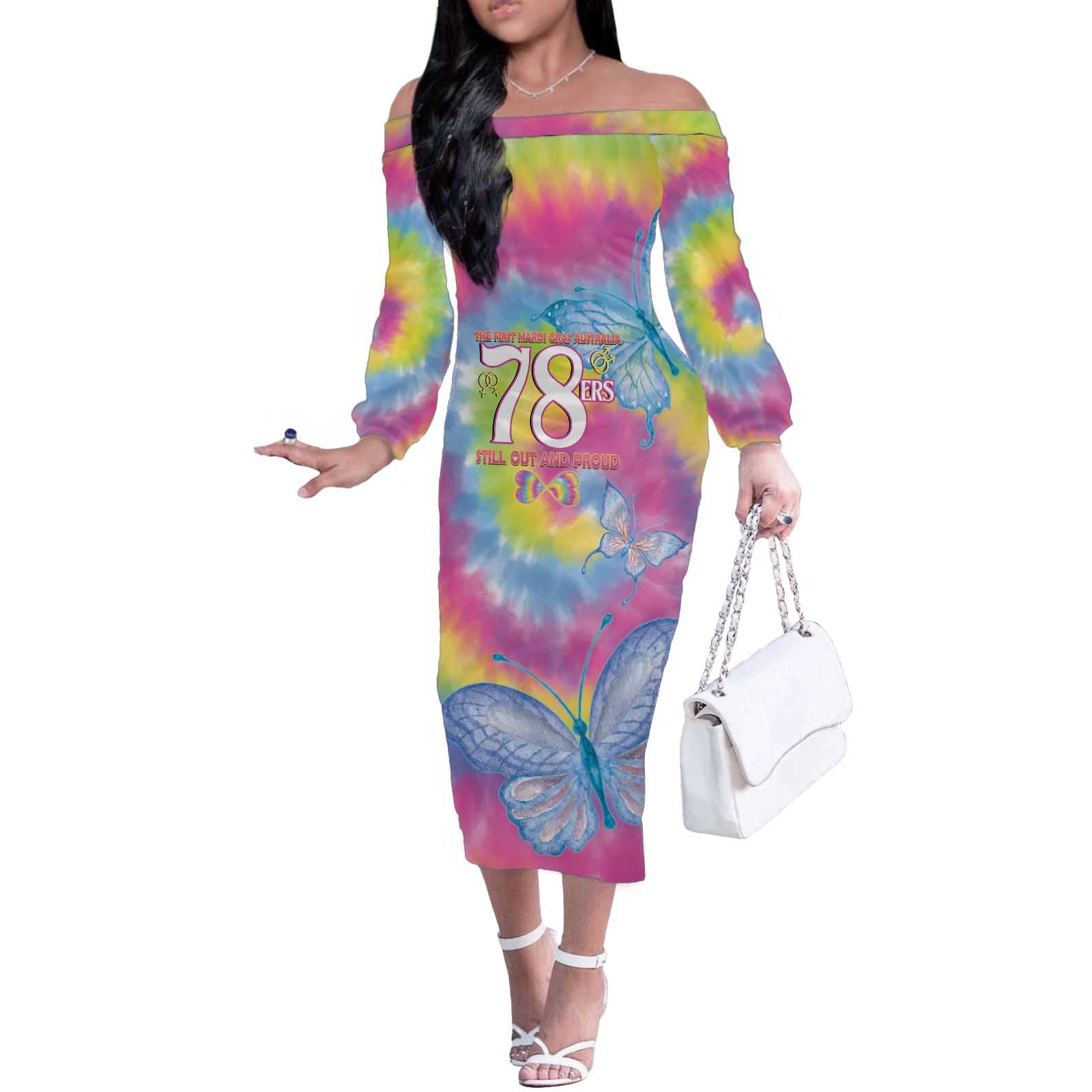 First Sydney Madri Gras Australia Off The Shoulder Long Sleeve Dress 78ers Still Out And Proud