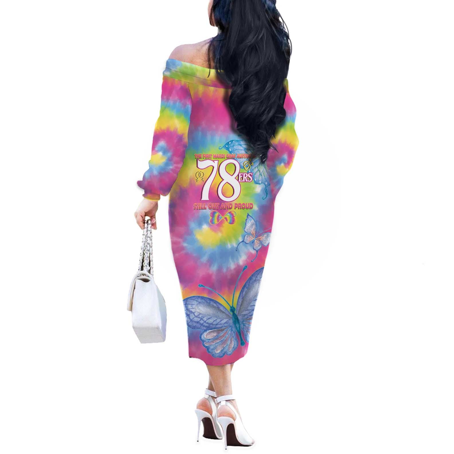 First Sydney Madri Gras Australia Off The Shoulder Long Sleeve Dress 78ers Still Out And Proud