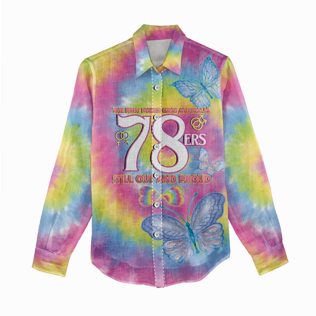 First Sydney Madri Gras Australia Women Casual Shirt 78ers Still Out And Proud - Vibe Hoodie Shop