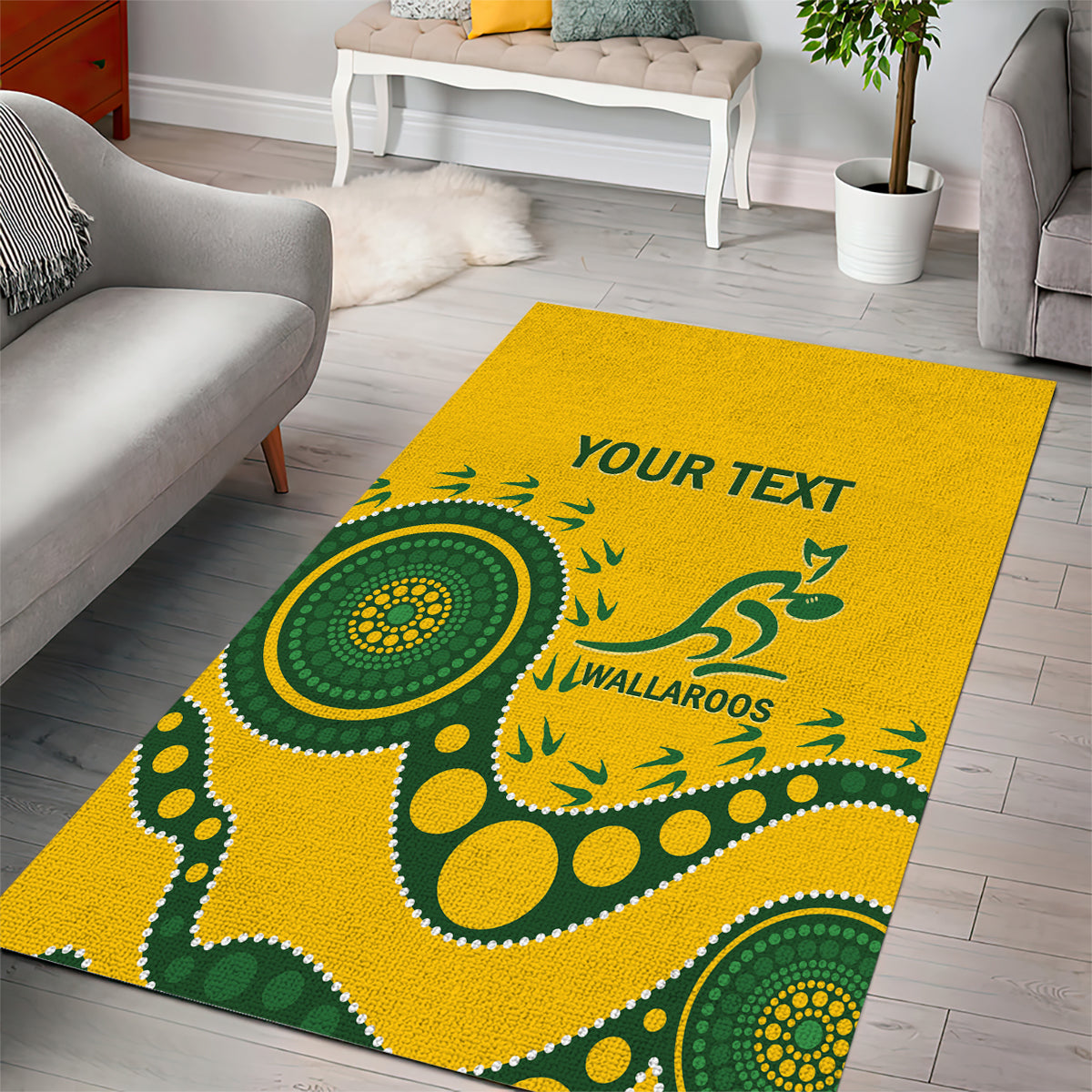 Custom Australia Rugby Area Rug Go Wallaroos 2024 Pacific Aboriginal Art - Vibe Hoodie Shop