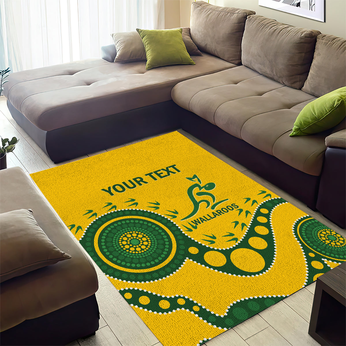 Custom Australia Rugby Area Rug Go Wallaroos 2024 Pacific Aboriginal Art - Vibe Hoodie Shop