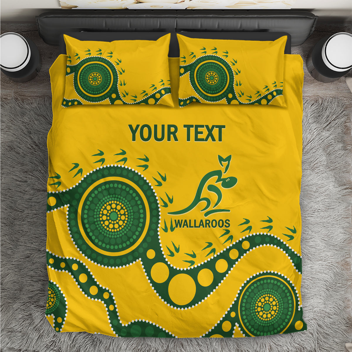 Custom Australia Rugby Bedding Set Go Wallaroos 2024 Pacific Aboriginal Art - Vibe Hoodie Shop