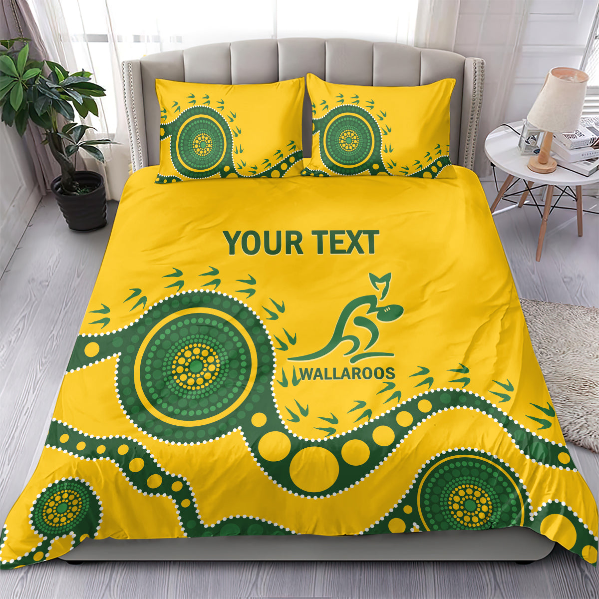 Custom Australia Rugby Bedding Set Go Wallaroos 2024 Pacific Aboriginal Art - Vibe Hoodie Shop