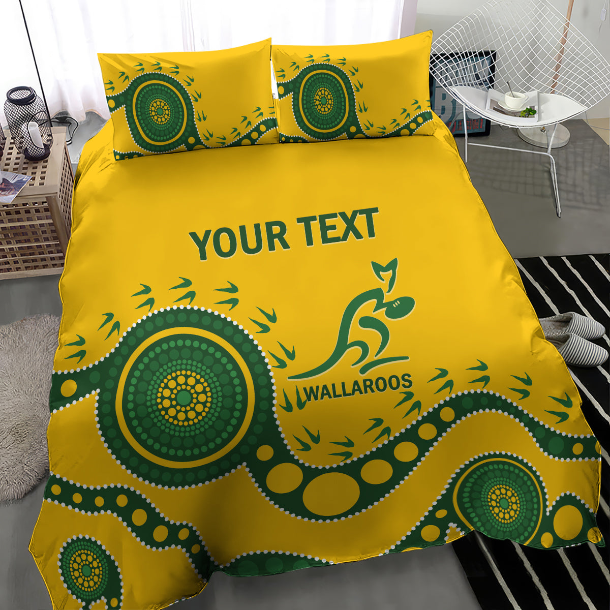 Custom Australia Rugby Bedding Set Go Wallaroos 2024 Pacific Aboriginal Art - Vibe Hoodie Shop