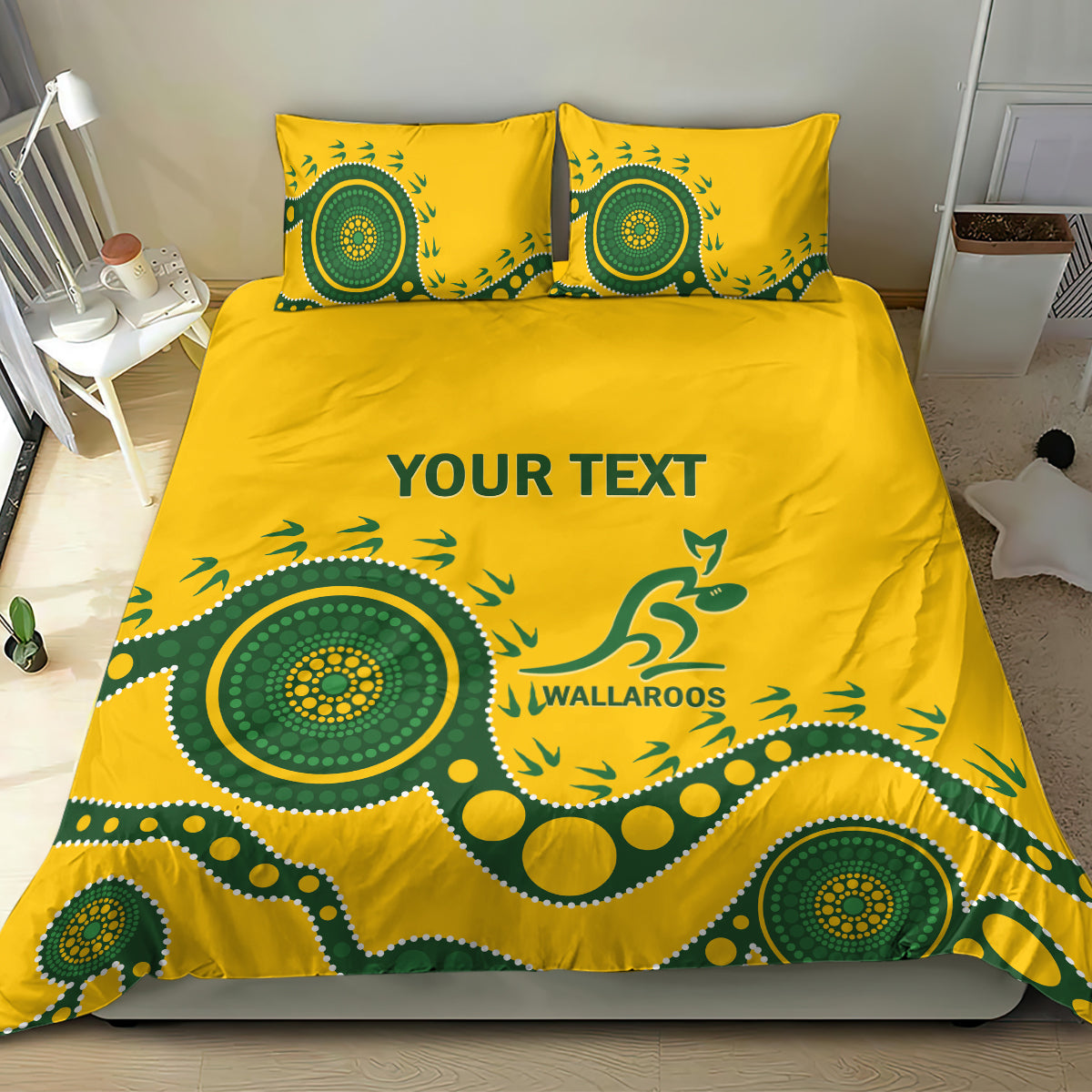 Custom Australia Rugby Bedding Set Go Wallaroos 2024 Pacific Aboriginal Art - Vibe Hoodie Shop
