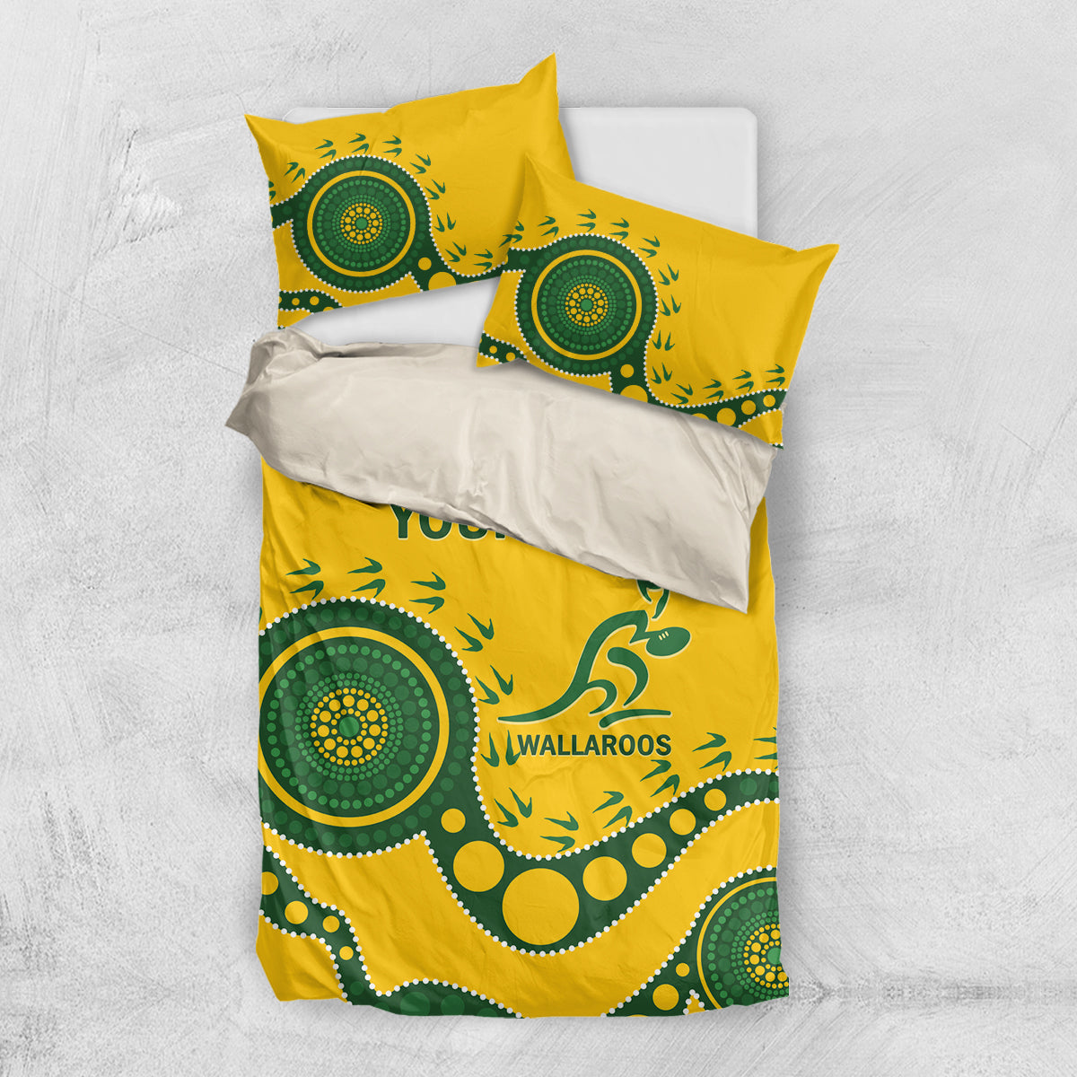 Custom Australia Rugby Bedding Set Go Wallaroos 2024 Pacific Aboriginal Art - Vibe Hoodie Shop