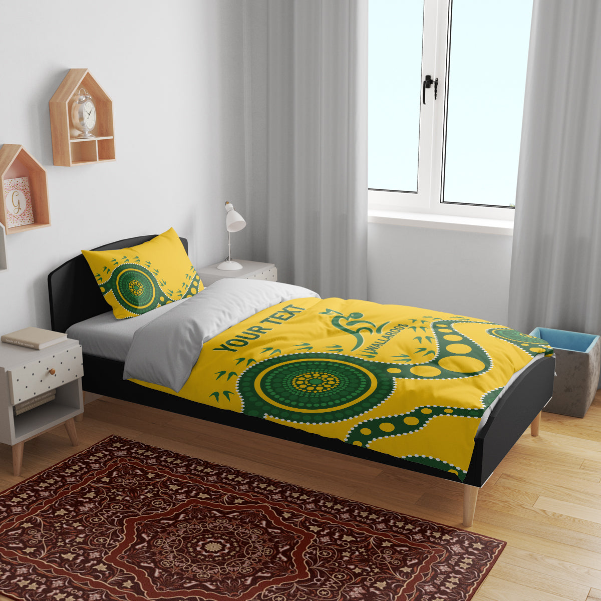 Custom Australia Rugby Bedding Set Go Wallaroos 2024 Pacific Aboriginal Art - Vibe Hoodie Shop