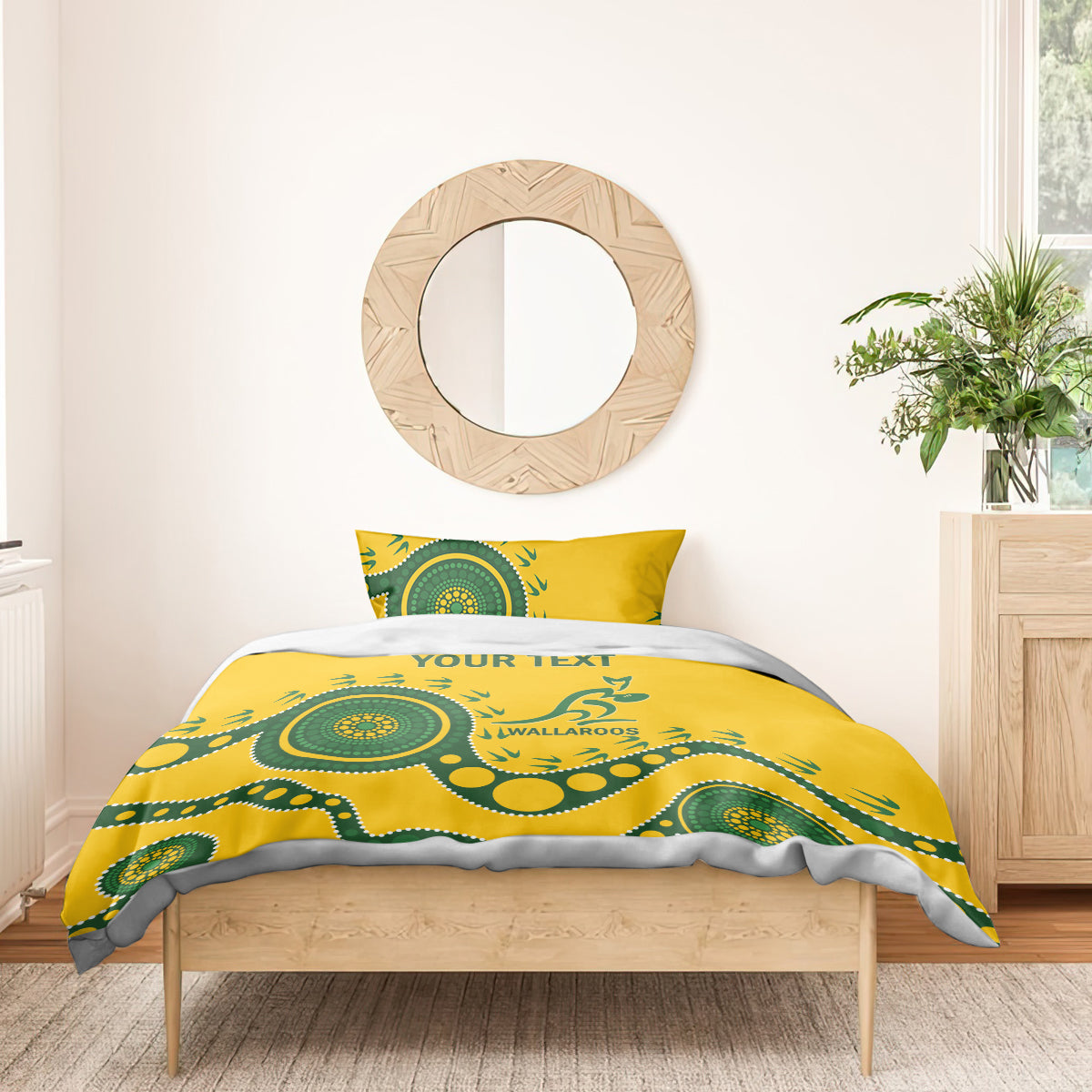 Custom Australia Rugby Bedding Set Go Wallaroos 2024 Pacific Aboriginal Art - Vibe Hoodie Shop