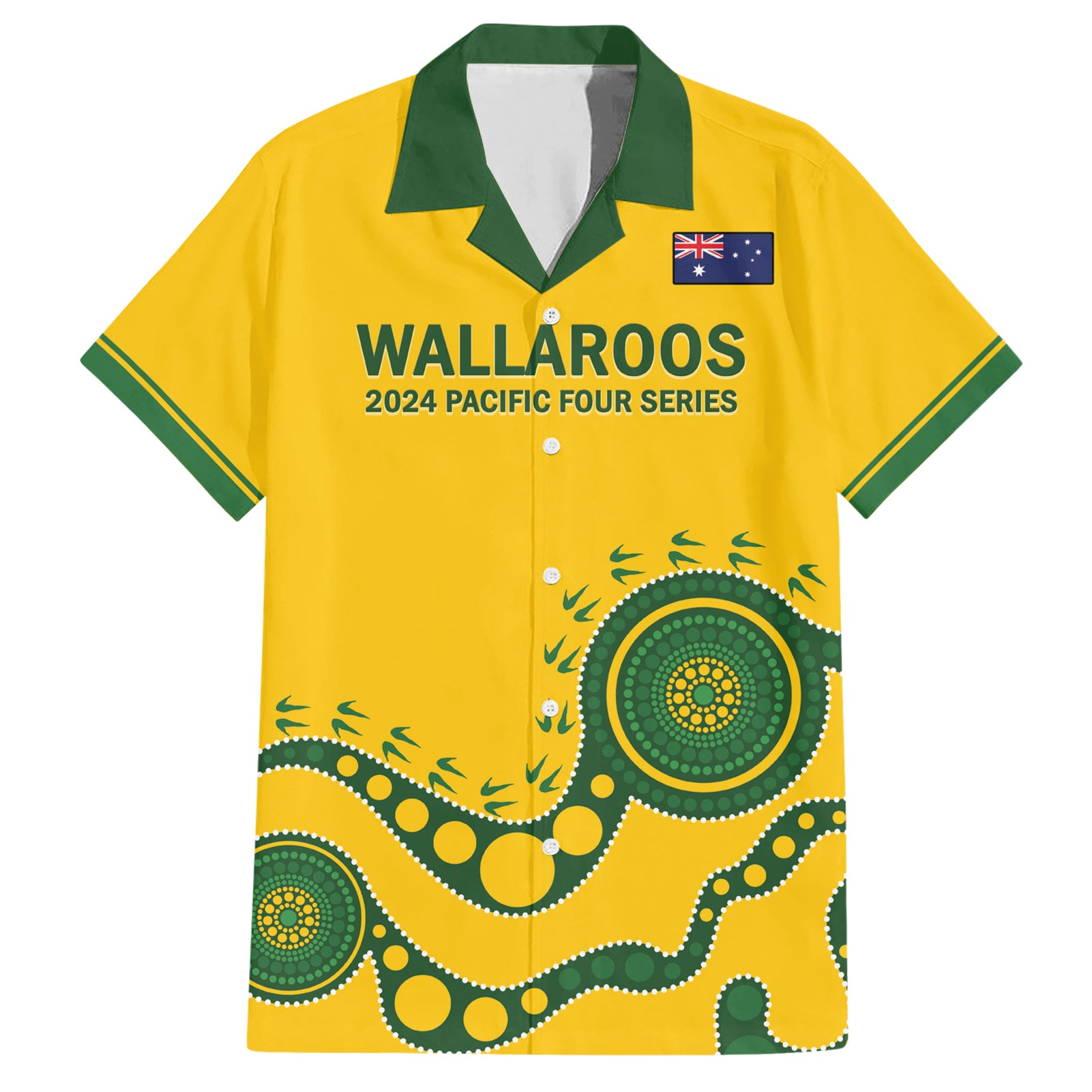 Custom Australia Rugby Hawaiian Shirt Go Wallaroos 2024 Pacific Aboriginal Art - Vibe Hoodie Shop