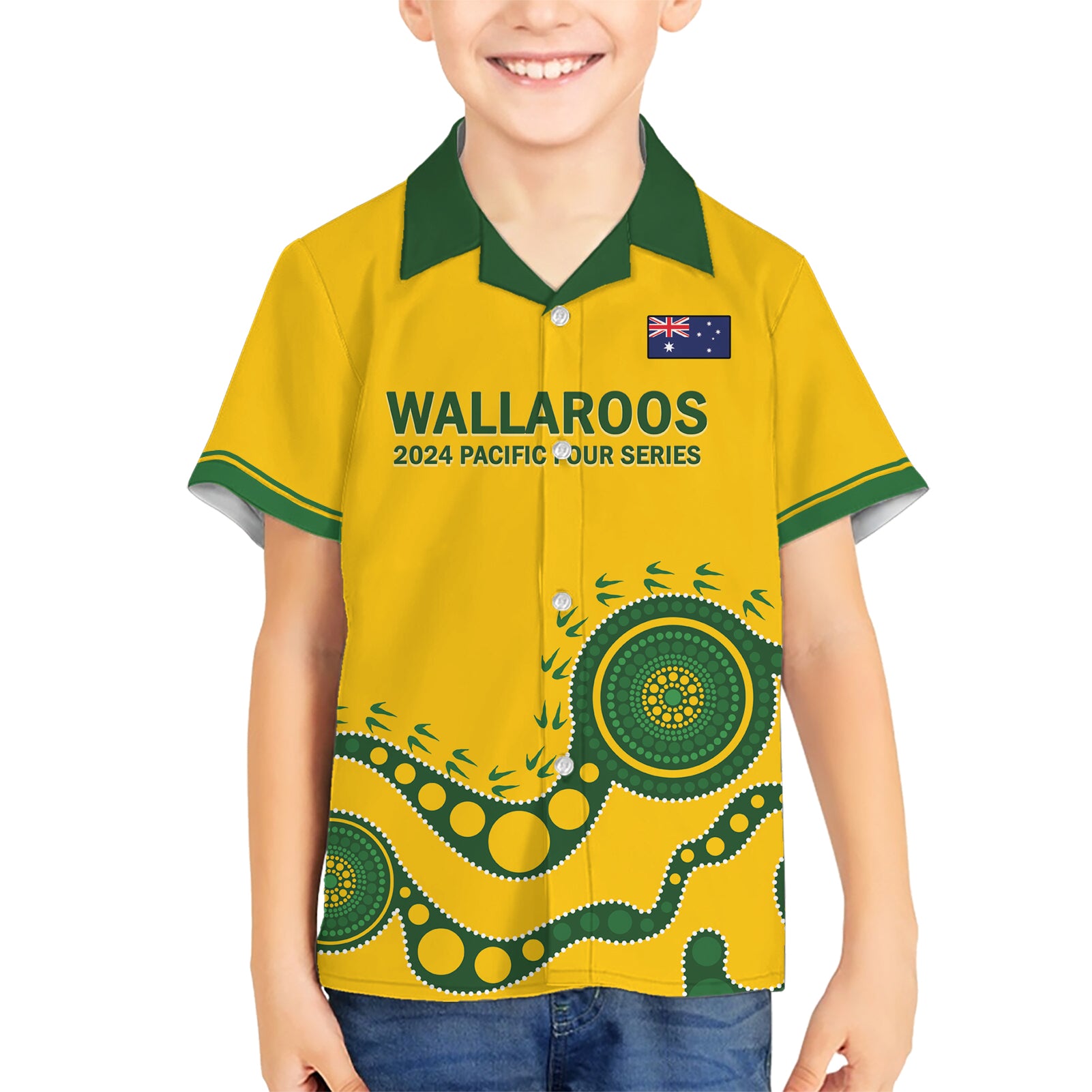 Custom Australia Rugby Hawaiian Shirt Go Wallaroos 2024 Pacific Aboriginal Art - Vibe Hoodie Shop