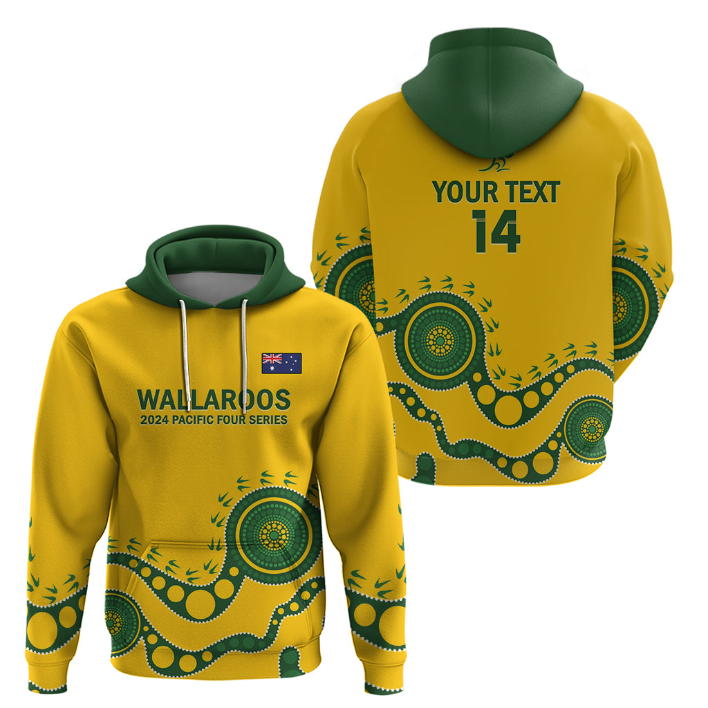 Custom Australia Rugby Hoodie Go Wallaroos 2024 Pacific Aboriginal Art - Vibe Hoodie Shop