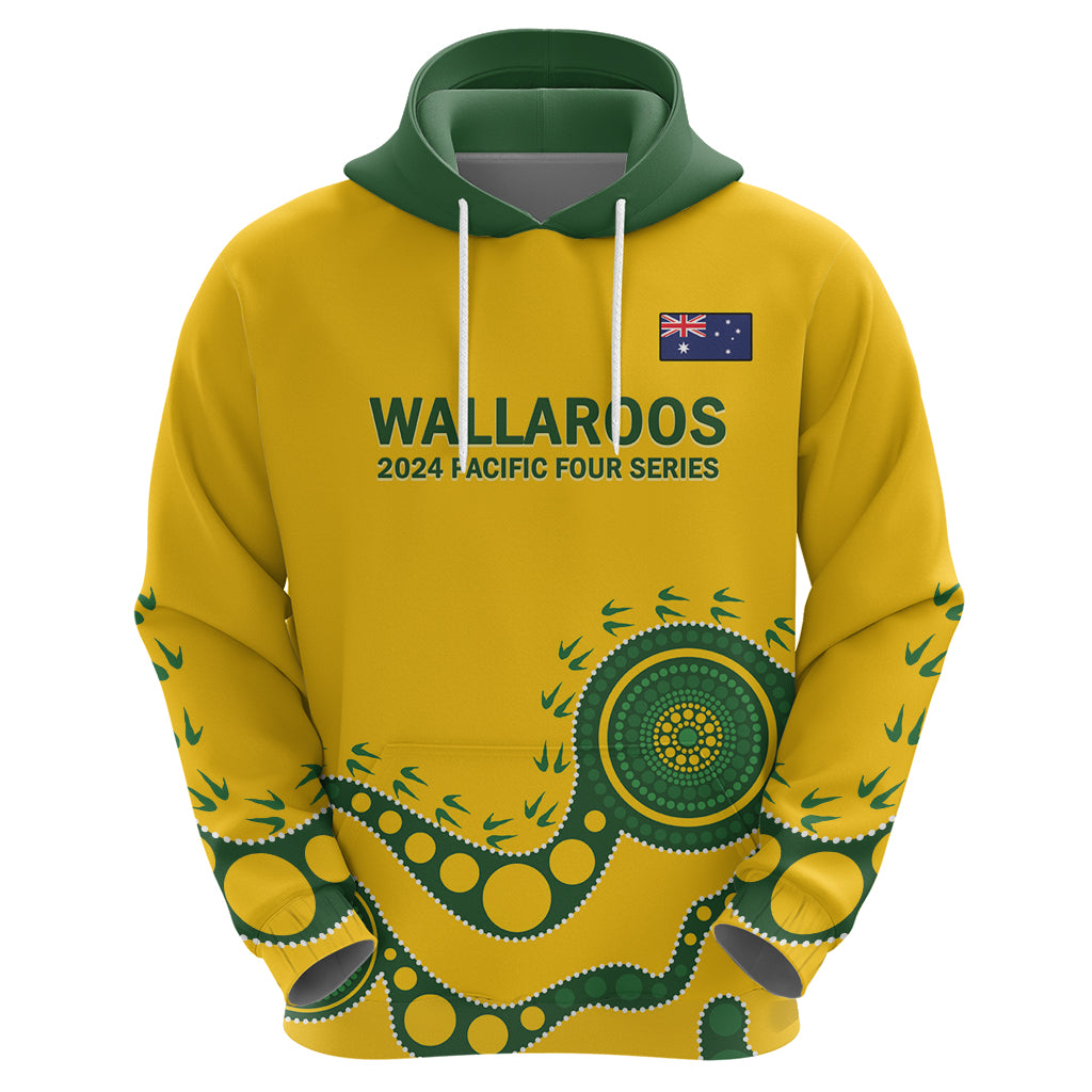 Custom Australia Rugby Hoodie Go Wallaroos 2024 Pacific Aboriginal Art - Vibe Hoodie Shop