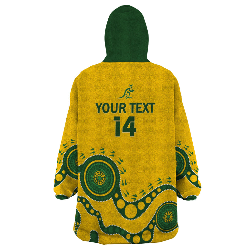 Custom Australia Rugby Wearable Blanket Hoodie Go Wallaroos 2024 Pacific Aboriginal Art - Vibe Hoodie Shop