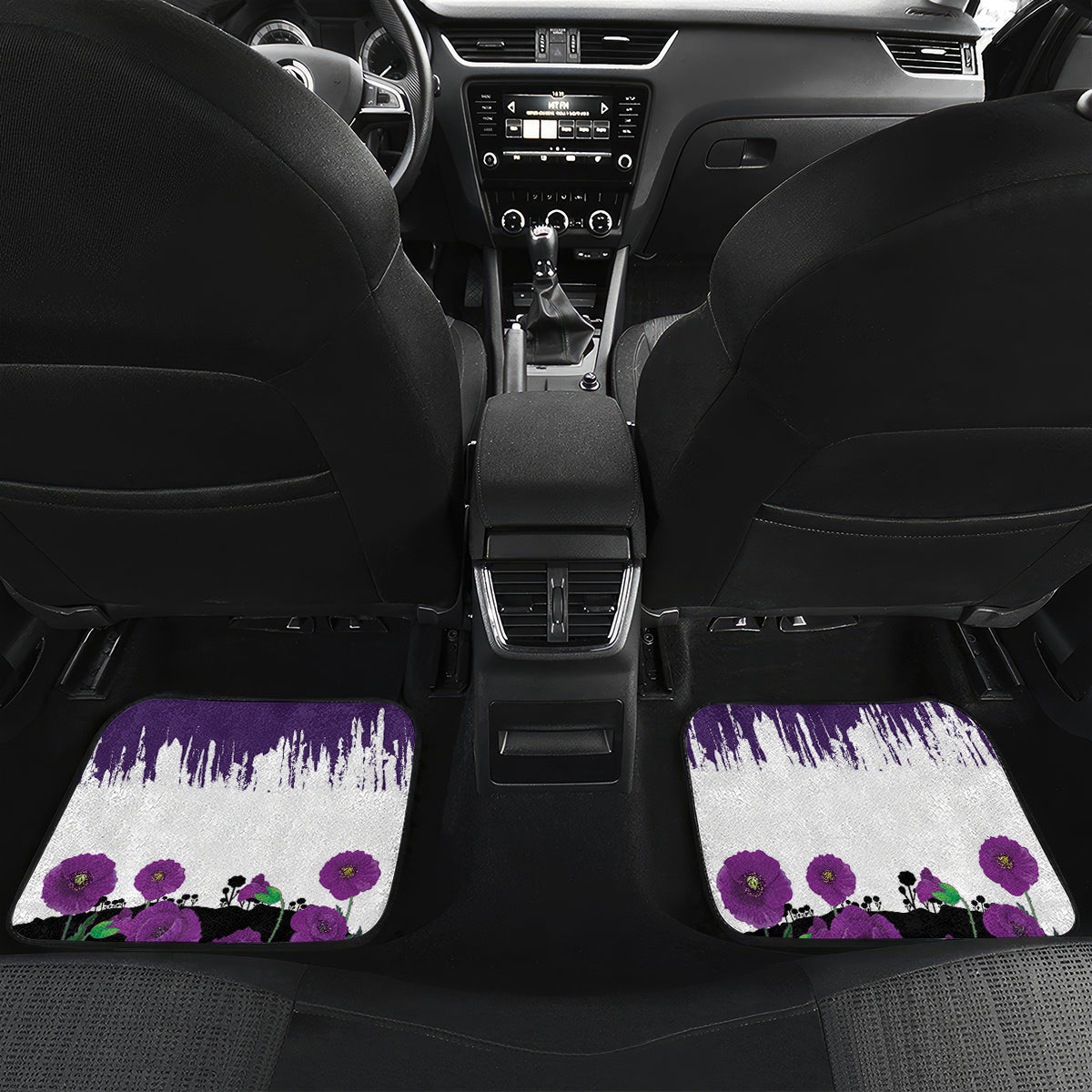 Australia Animal Heroes ANZAC Car Mats Purple Poppy We Will Remember Them