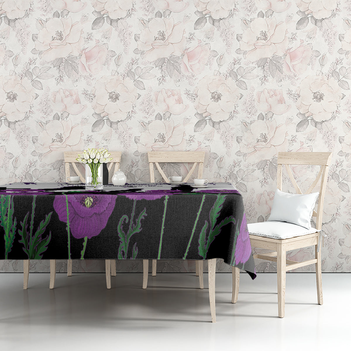 Australia Animal Heroes ANZAC Tablecloth Purple Poppy We Will Remember Them