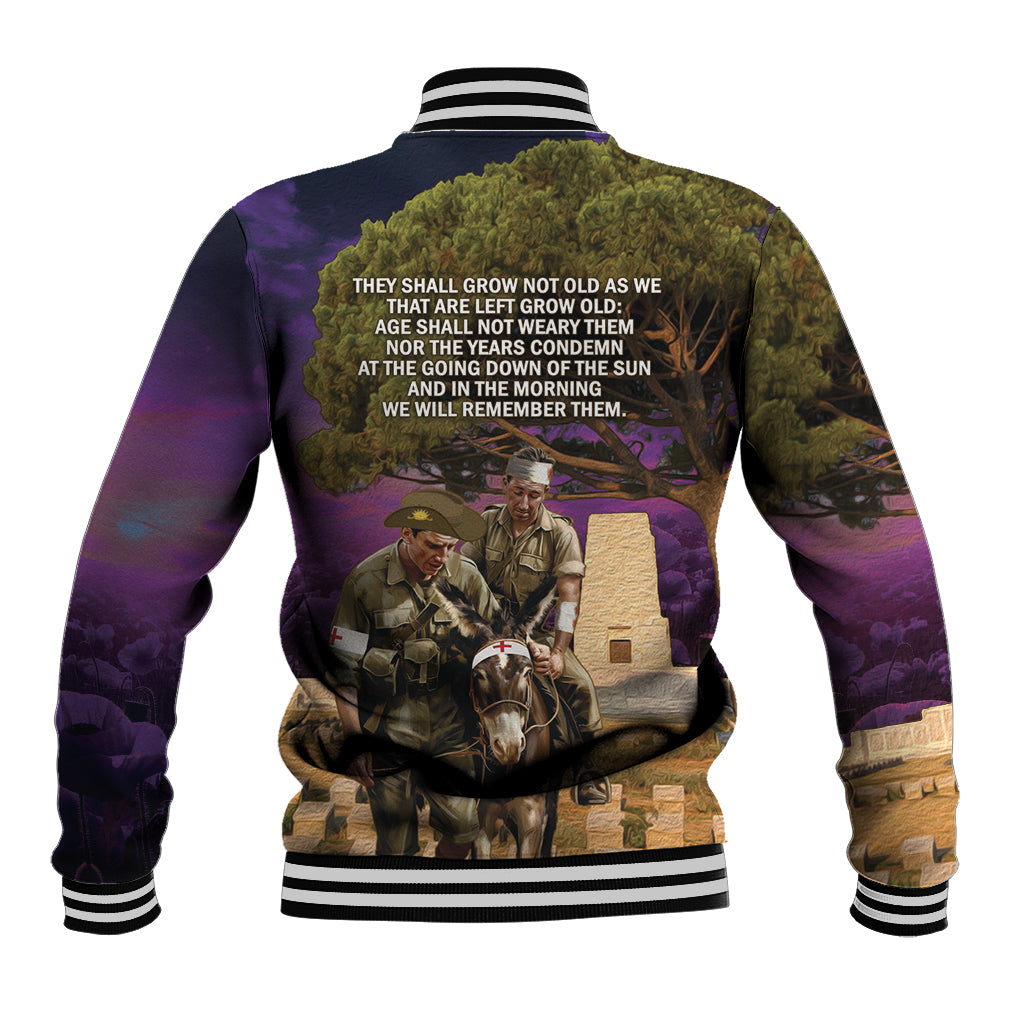 Australia ANZAC Day Baseball Jacket Lonesome Pine Australian Army With Donkey - Vibe Hoodie Shop