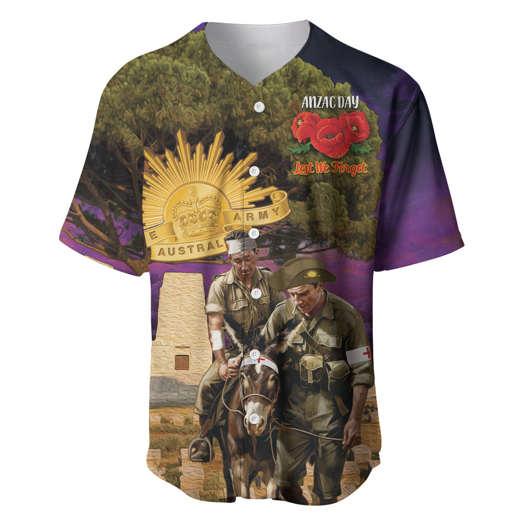 Australia ANZAC Day Baseball Jersey Lonesome Pine Australian Army With Donkey - Vibe Hoodie Shop