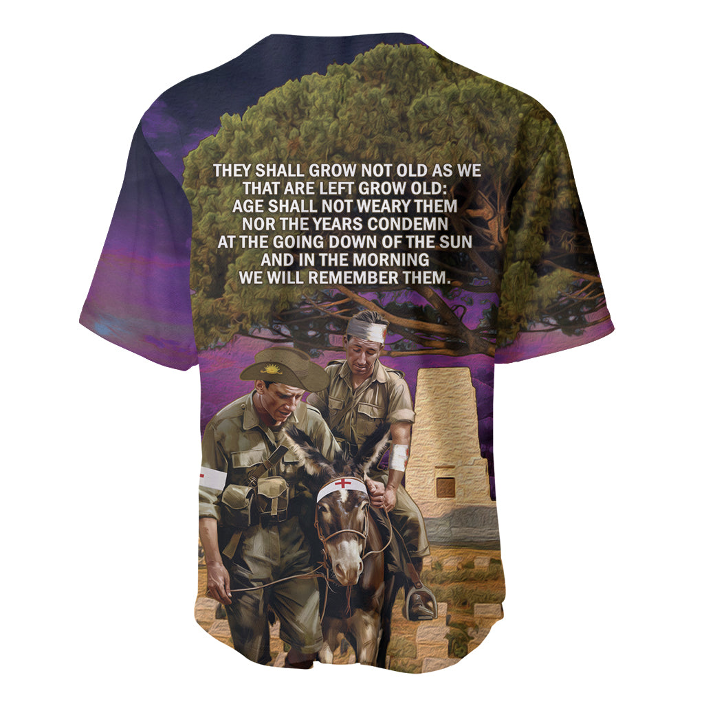 Australia ANZAC Day Baseball Jersey Lonesome Pine Australian Army With Donkey - Vibe Hoodie Shop