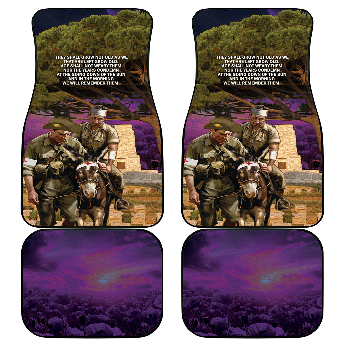 Australia ANZAC Day Car Mats Lonesome Pine Australian Army With Donkey