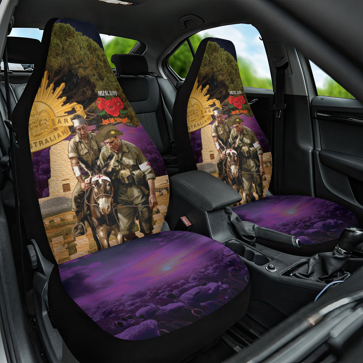 Australia ANZAC Day Car Seat Cover Lonesome Pine Australian Army With Donkey - Vibe Hoodie Shop