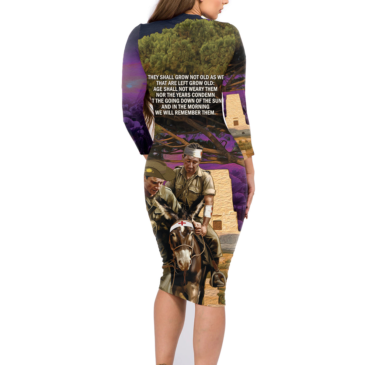 Australia ANZAC Day Family Matching Long Sleeve Bodycon Dress and Hawaiian Shirt Lonesome Pine Australian Army With Donkey