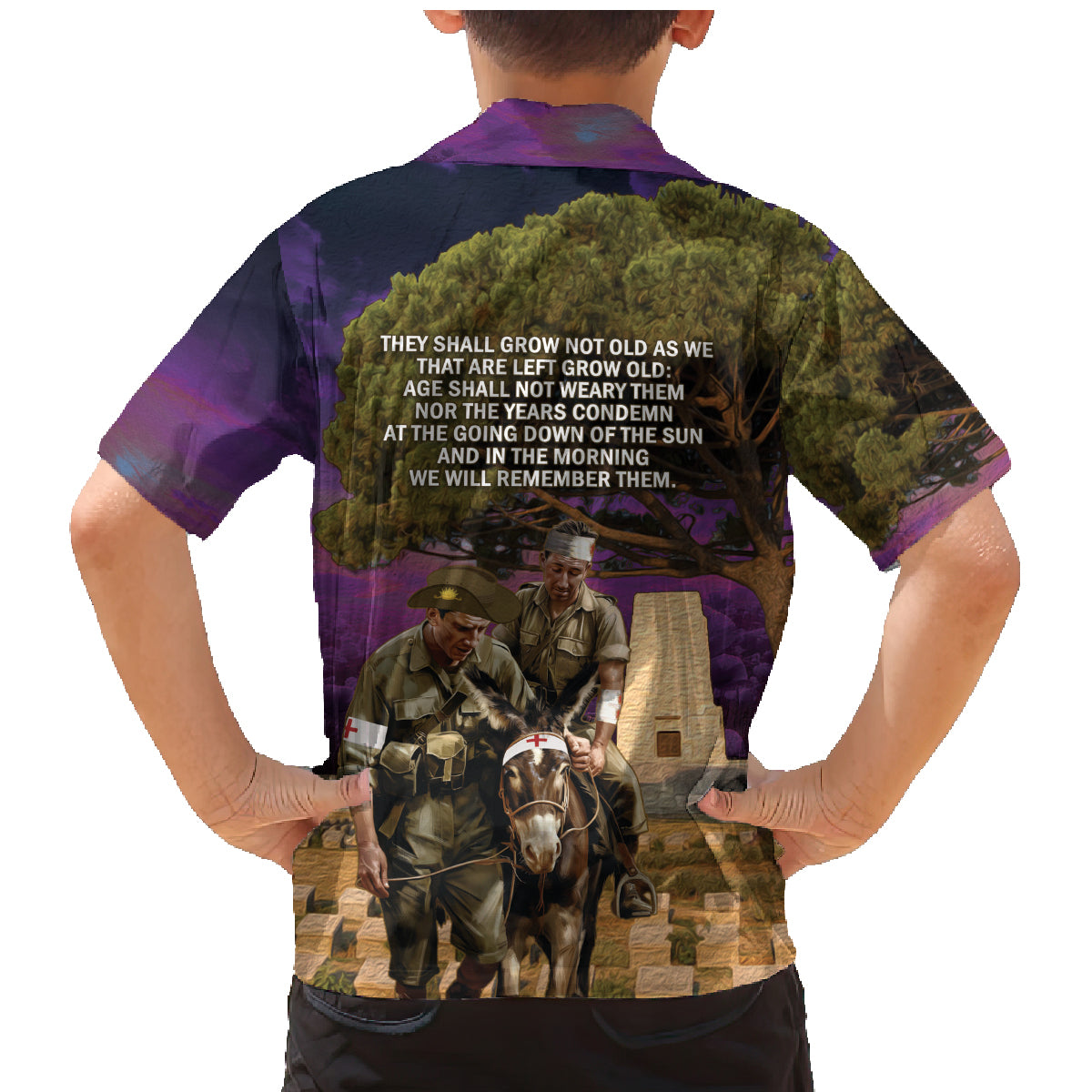 Australia ANZAC Day Family Matching Mermaid Dress and Hawaiian Shirt Lonesome Pine Australian Army With Donkey