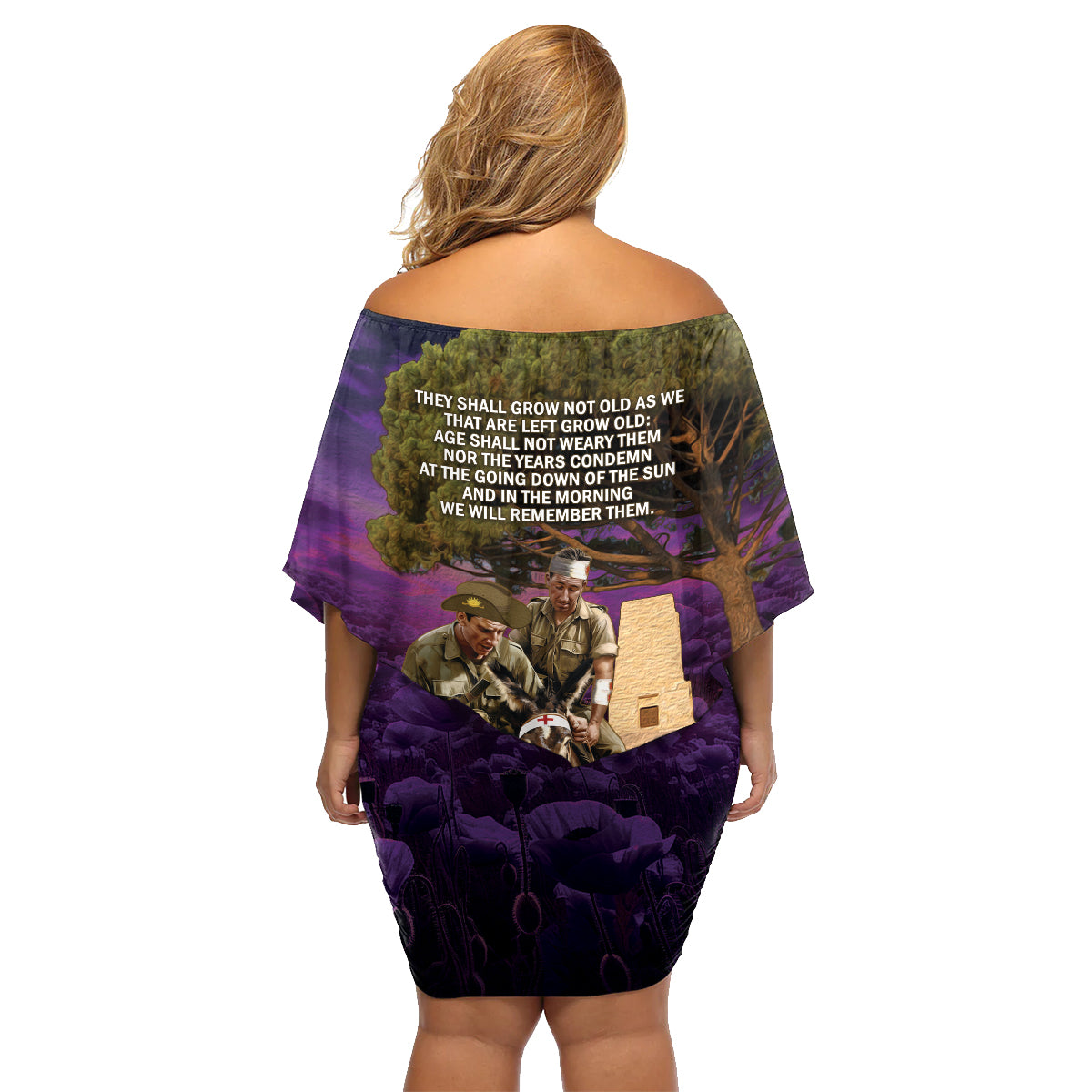 Australia ANZAC Day Family Matching Off Shoulder Short Dress and Hawaiian Shirt Lonesome Pine Australian Army With Donkey