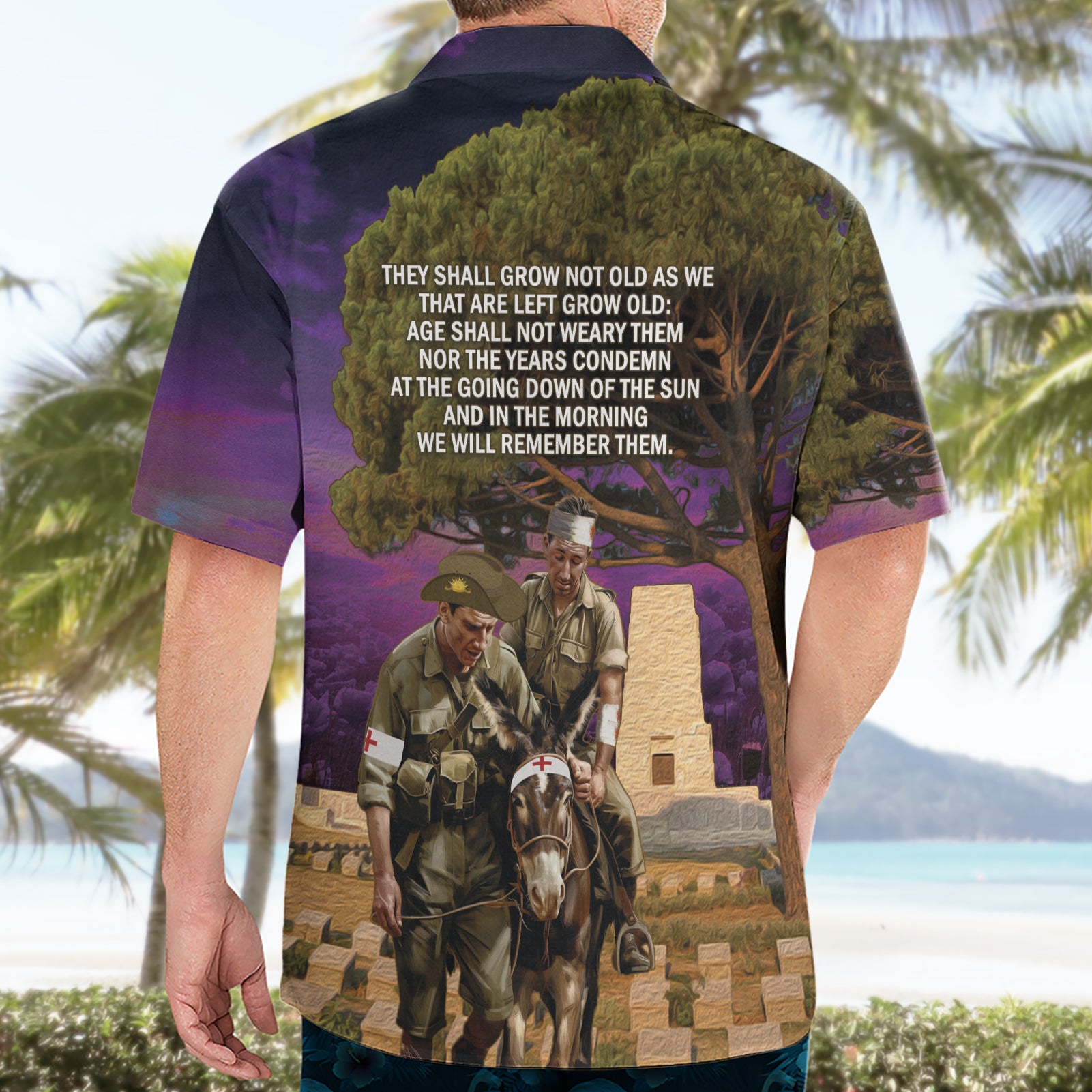Australia ANZAC Day Hawaiian Shirt Lonesome Pine Australian Army With Donkey - Vibe Hoodie Shop