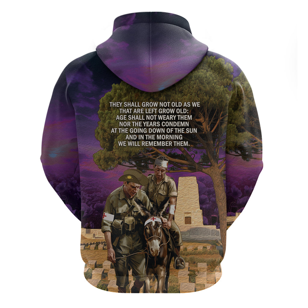Australia ANZAC Day Hoodie Lonesome Pine Australian Army With Donkey - Vibe Hoodie Shop