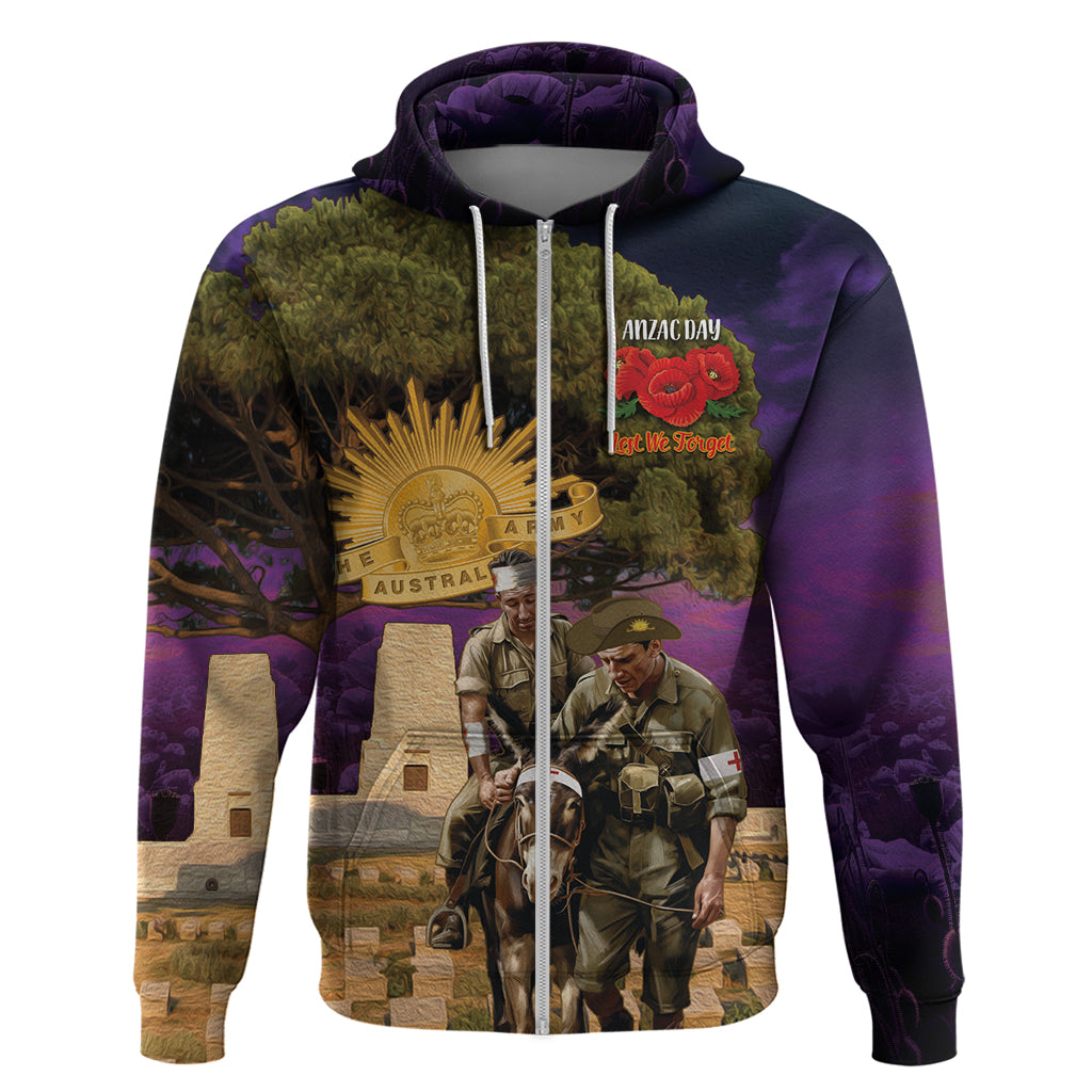 Australia ANZAC Day Hoodie Lonesome Pine Australian Army With Donkey - Vibe Hoodie Shop