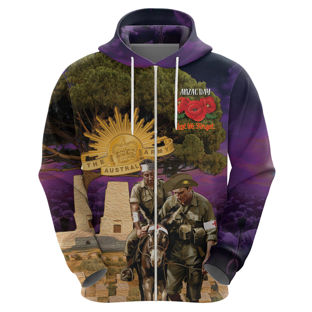 Australia ANZAC Day Hoodie Lonesome Pine Australian Army With Donkey - Vibe Hoodie Shop
