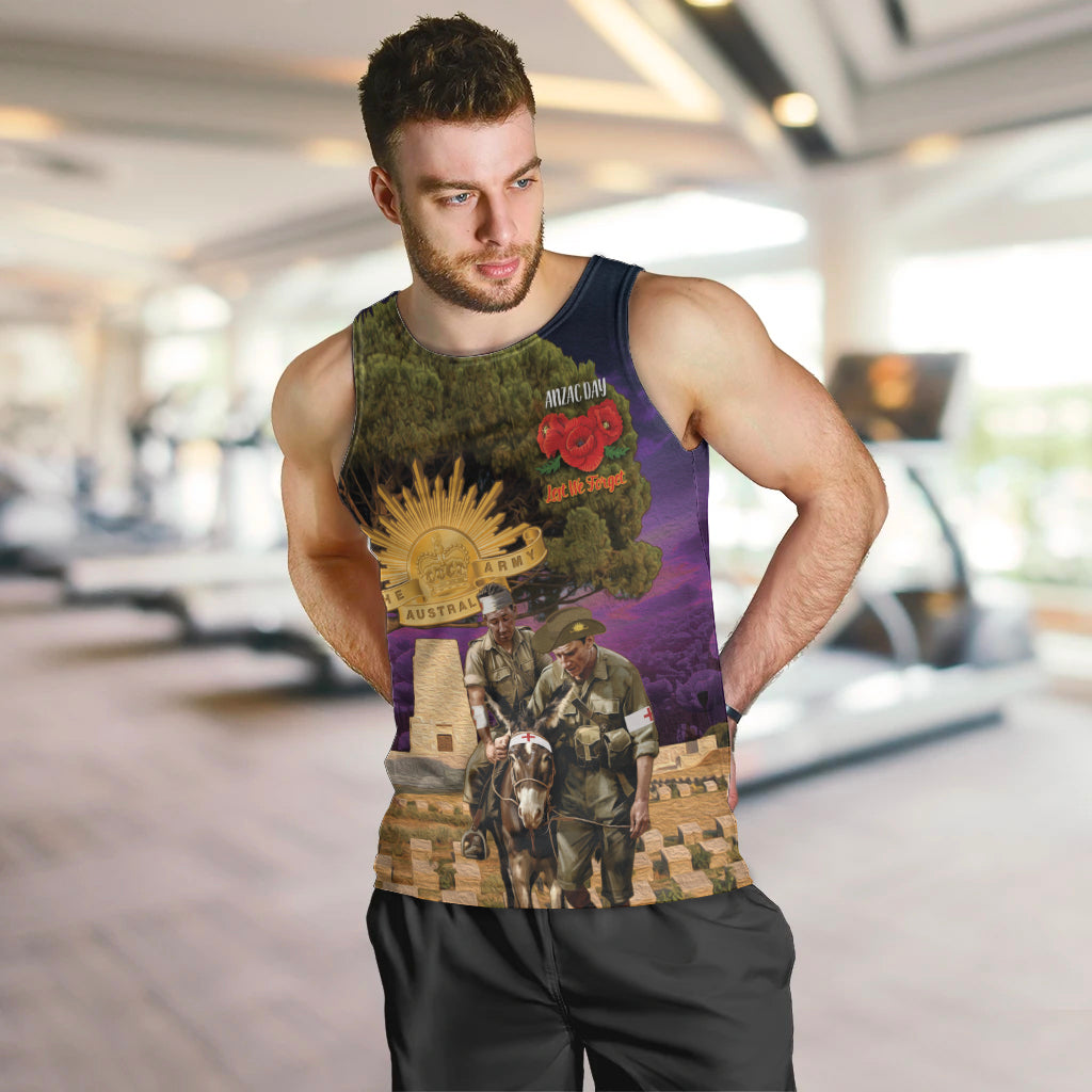 Australia ANZAC Day Men Tank Top Lonesome Pine Australian Army With Donkey - Vibe Hoodie Shop