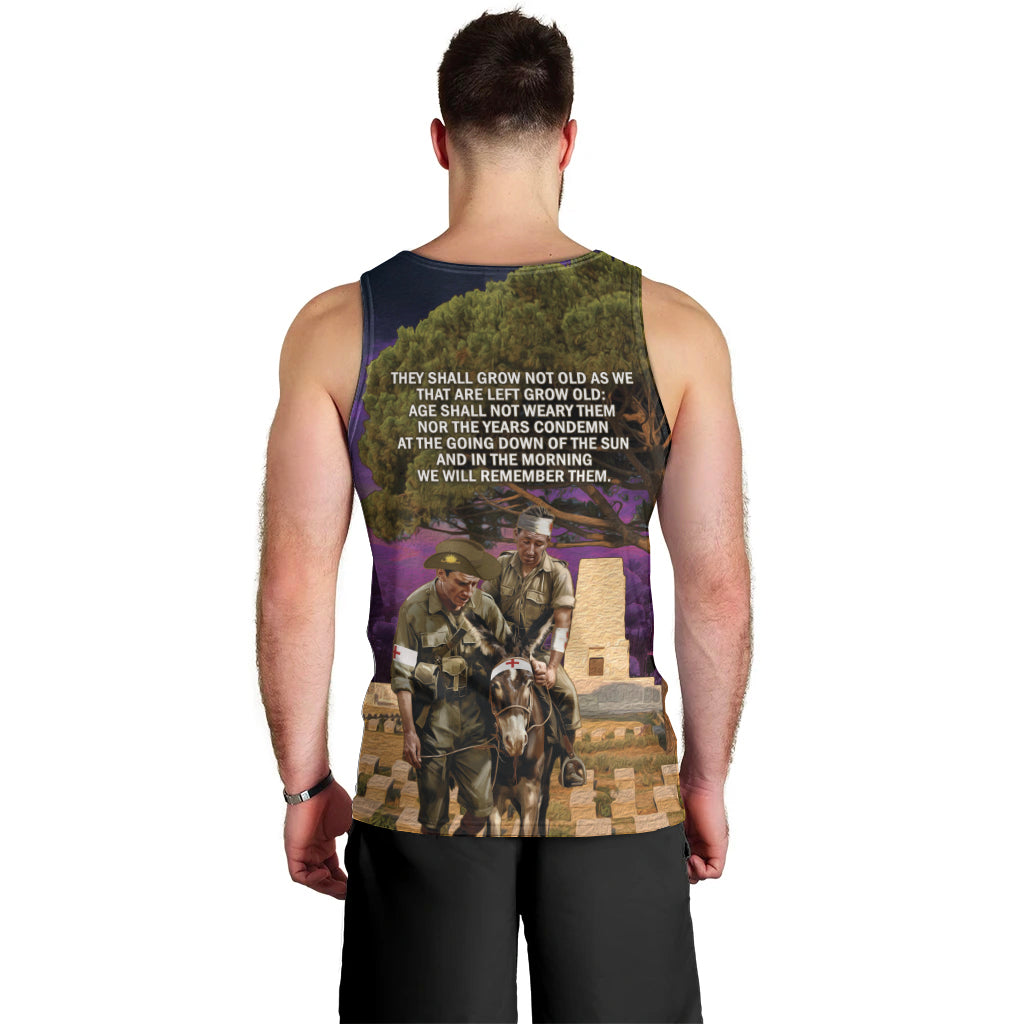 Australia ANZAC Day Men Tank Top Lonesome Pine Australian Army With Donkey - Vibe Hoodie Shop