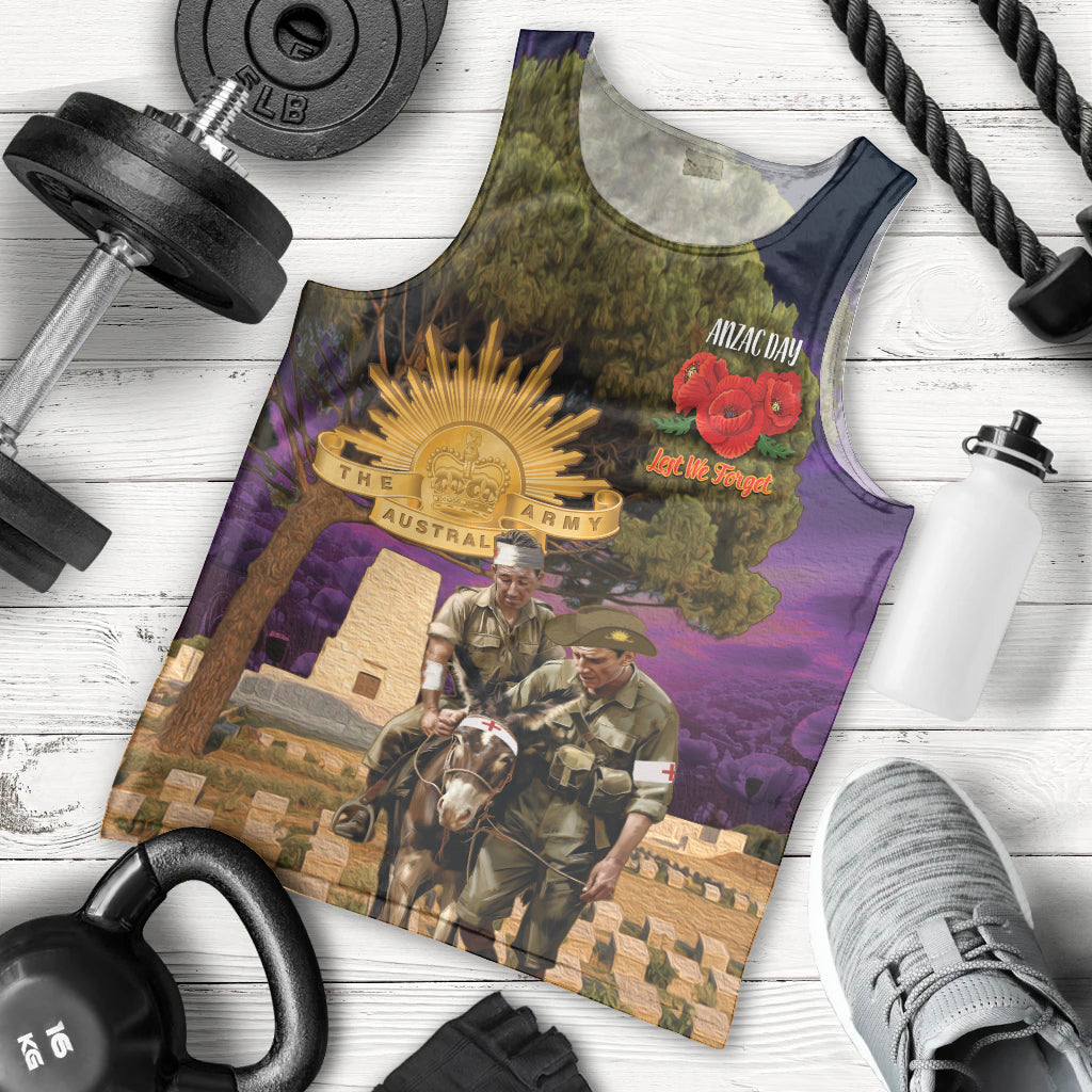 Australia ANZAC Day Men Tank Top Lonesome Pine Australian Army With Donkey - Vibe Hoodie Shop
