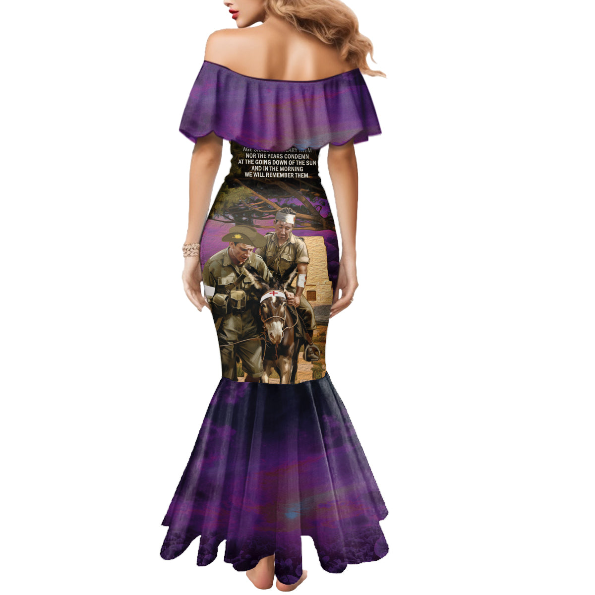 Australia ANZAC Day Mermaid Dress Lonesome Pine Australian Army With Donkey
