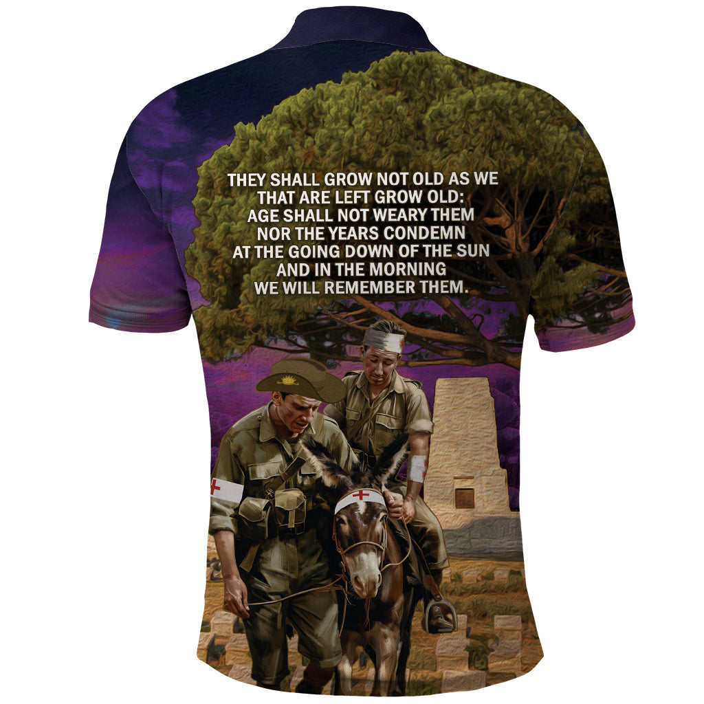 Australia ANZAC Day Polo Shirt Lonesome Pine Australian Army With Donkey - Vibe Hoodie Shop