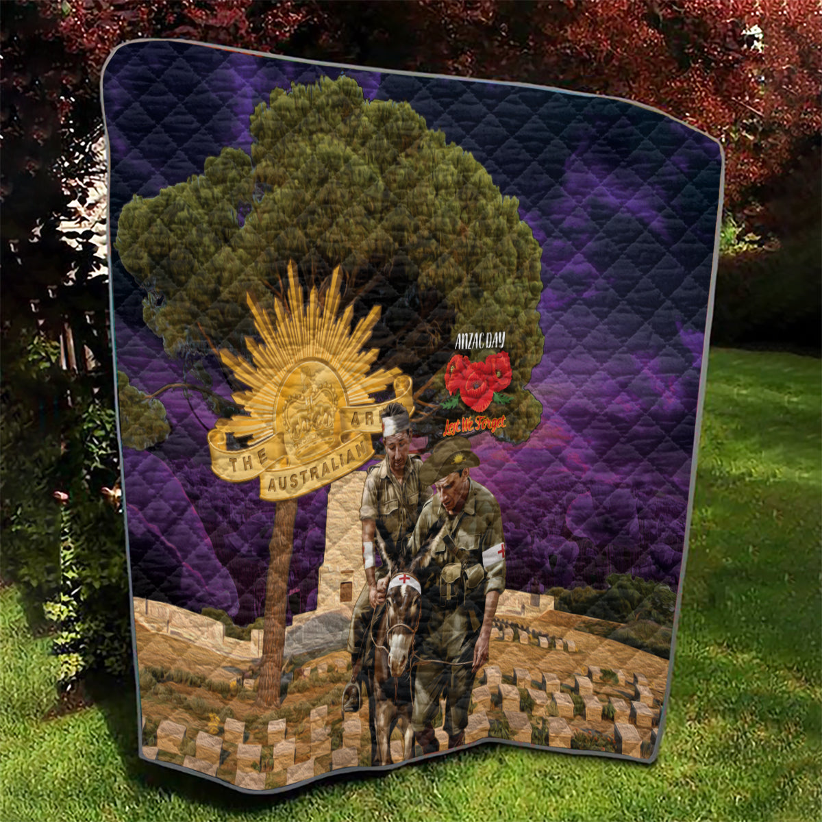 Australia ANZAC Day Quilt Lonesome Pine Australian Army With Donkey - Vibe Hoodie Shop