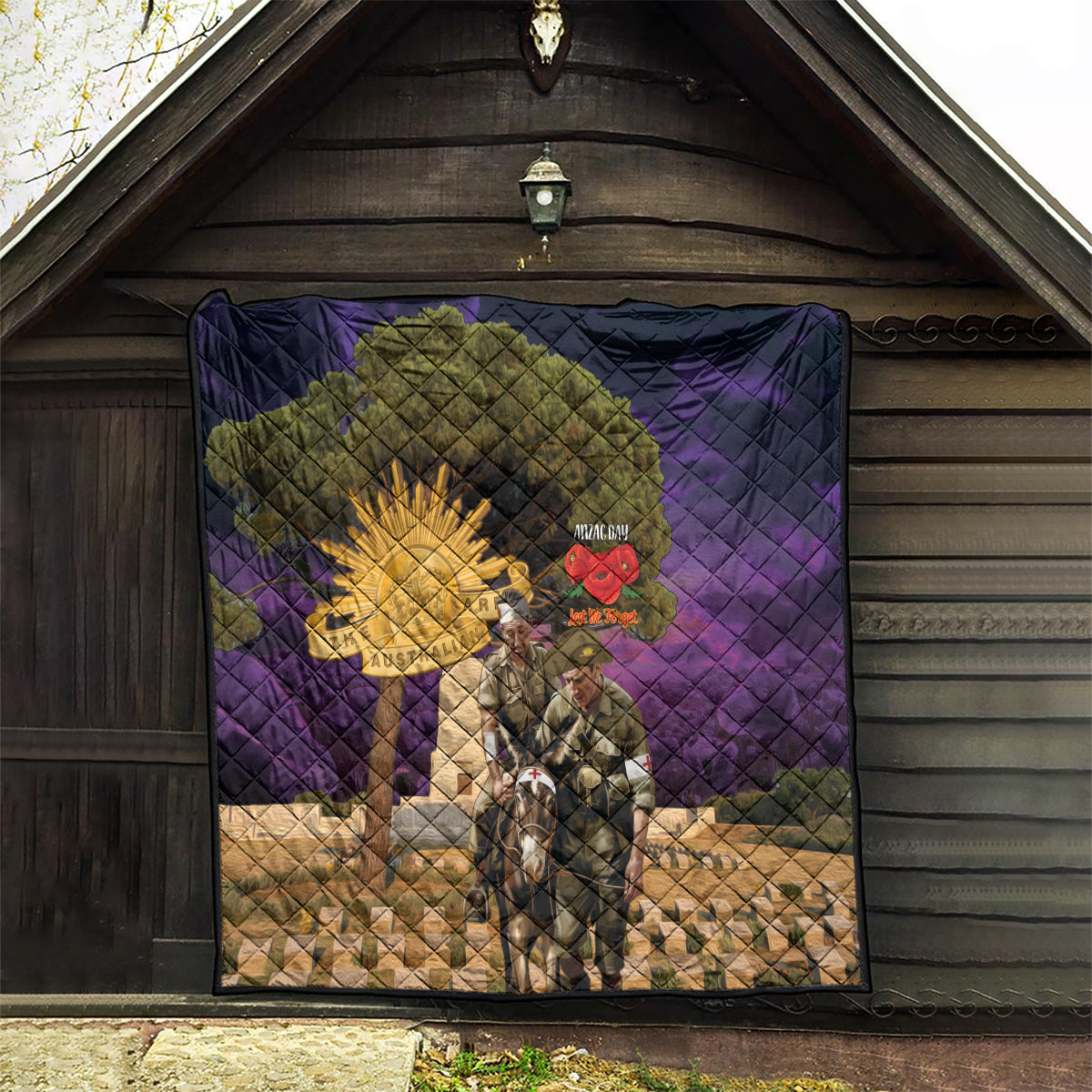 Australia ANZAC Day Quilt Lonesome Pine Australian Army With Donkey - Vibe Hoodie Shop