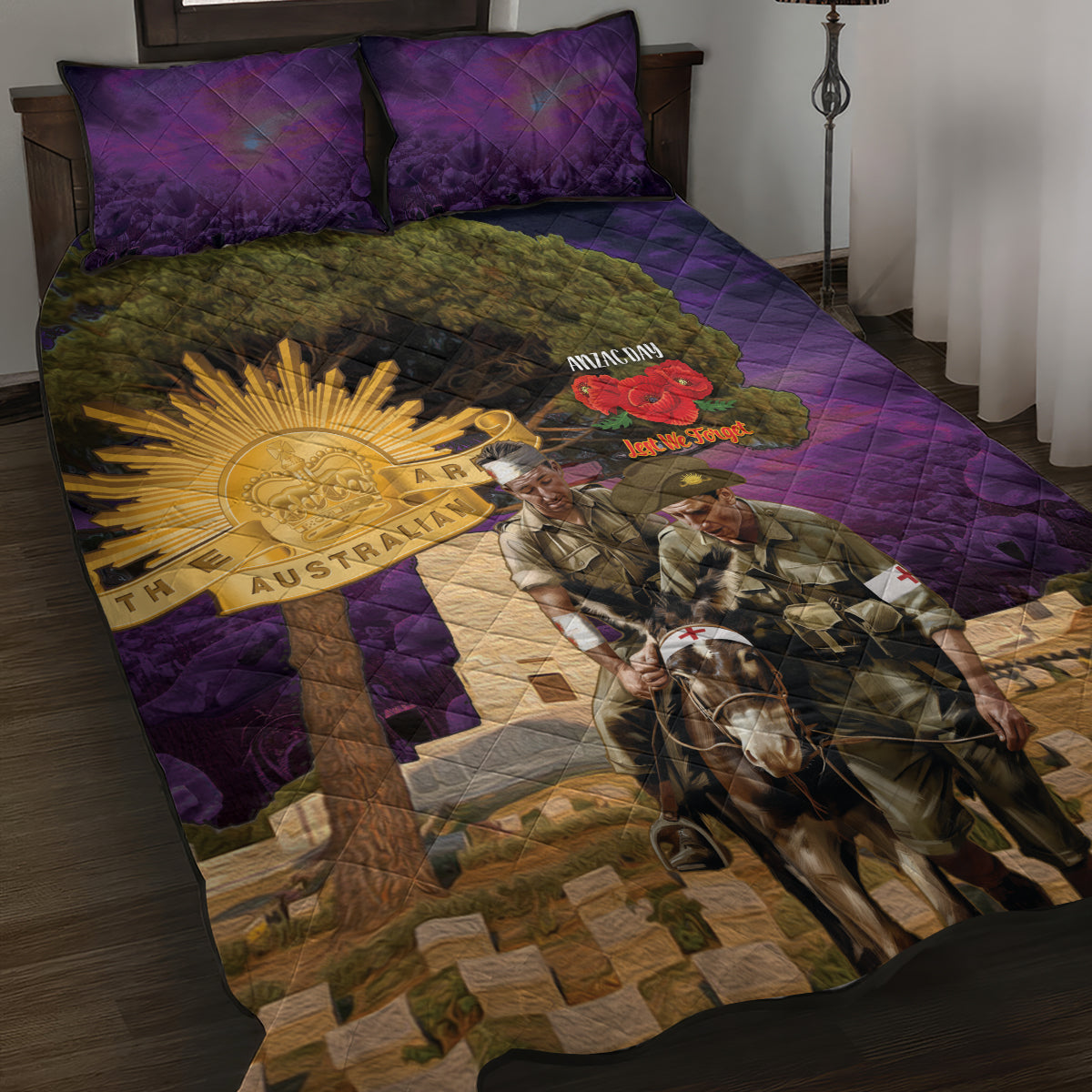 Australia ANZAC Day Quilt Bed Set Lonesome Pine Australian Army With Donkey - Vibe Hoodie Shop