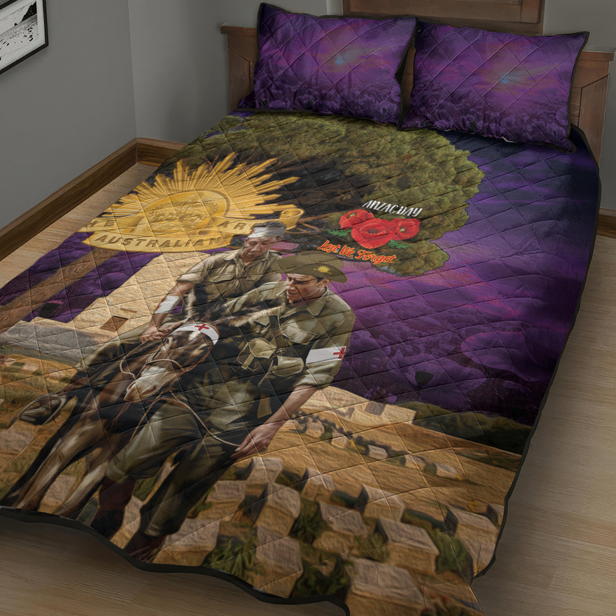 Australia ANZAC Day Quilt Bed Set Lonesome Pine Australian Army With Donkey - Vibe Hoodie Shop