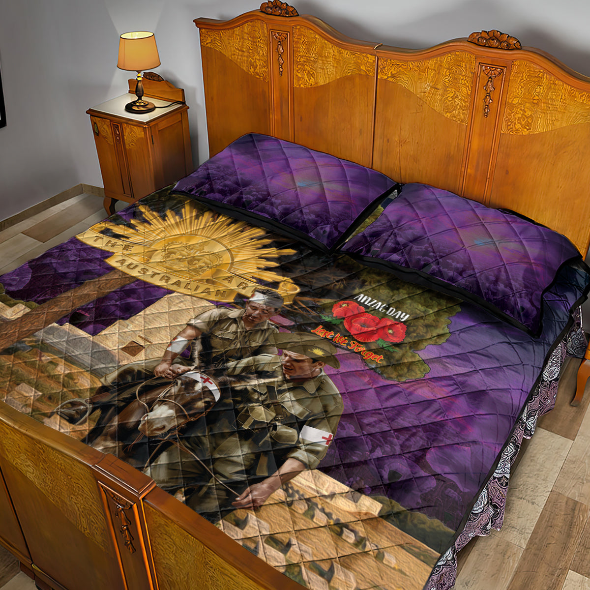 Australia ANZAC Day Quilt Bed Set Lonesome Pine Australian Army With Donkey - Vibe Hoodie Shop