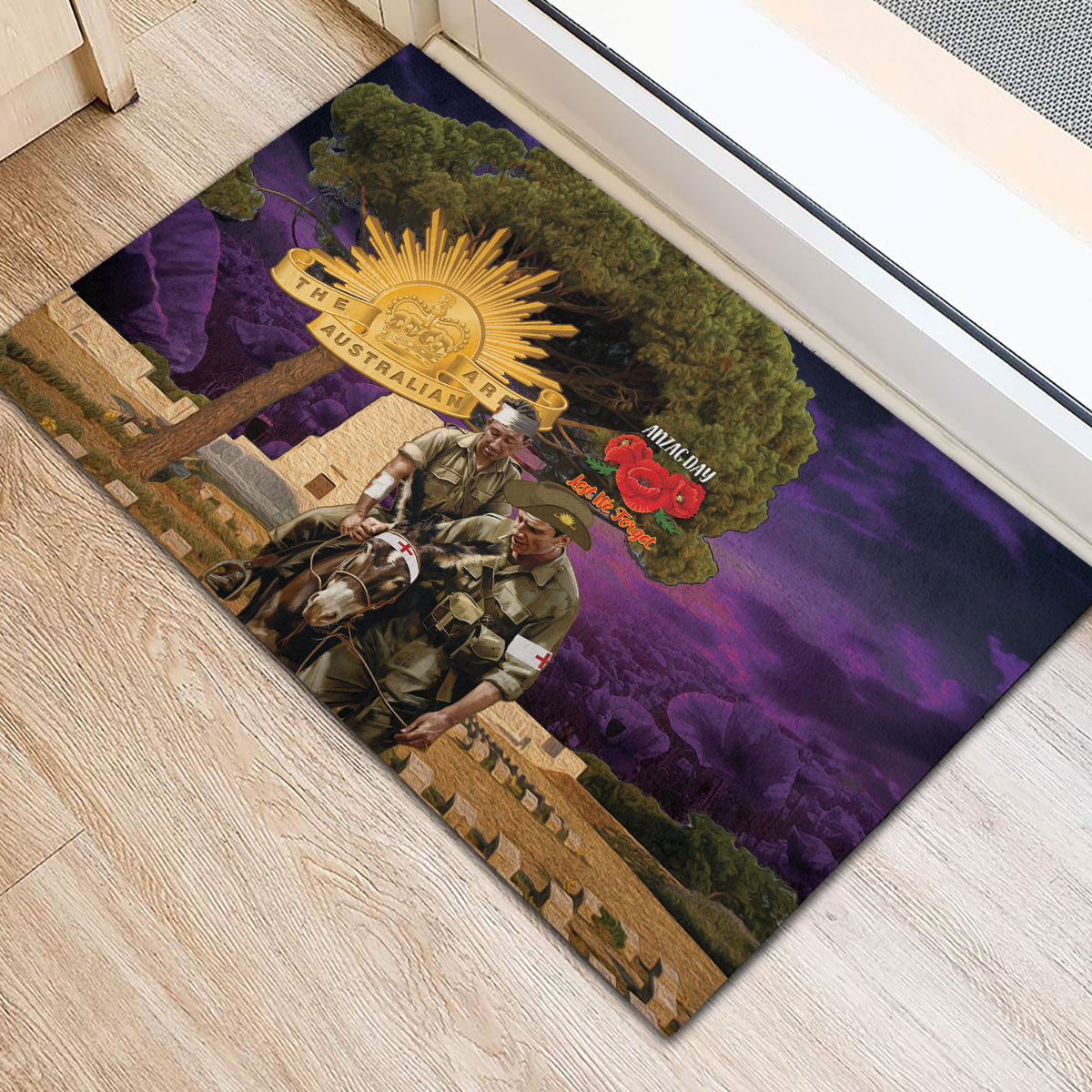 Australia ANZAC Day Rubber Doormat Lonesome Pine Australian Army With Donkey