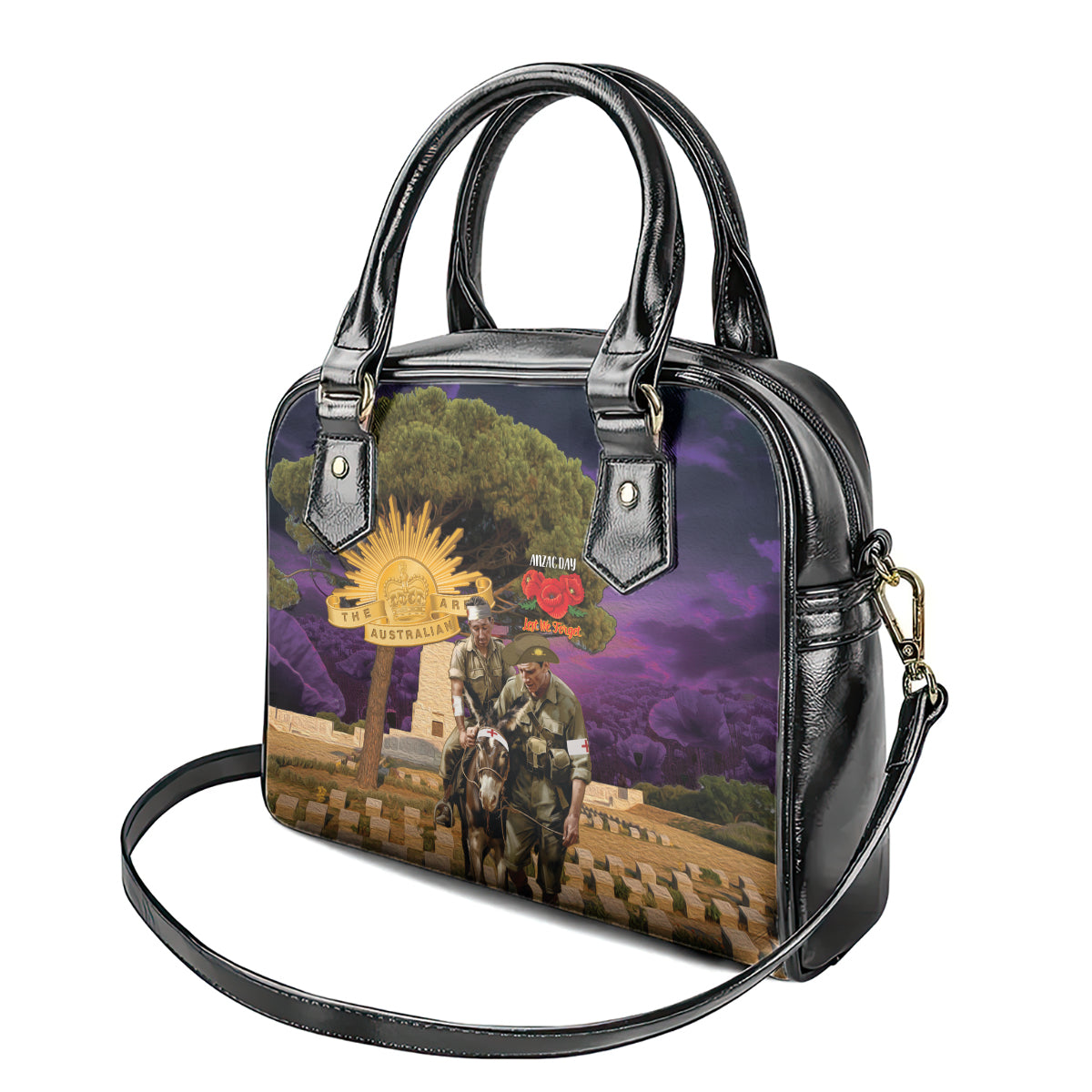 Australia ANZAC Day Shoulder Handbag Lonesome Pine Australian Army With Donkey - Vibe Hoodie Shop