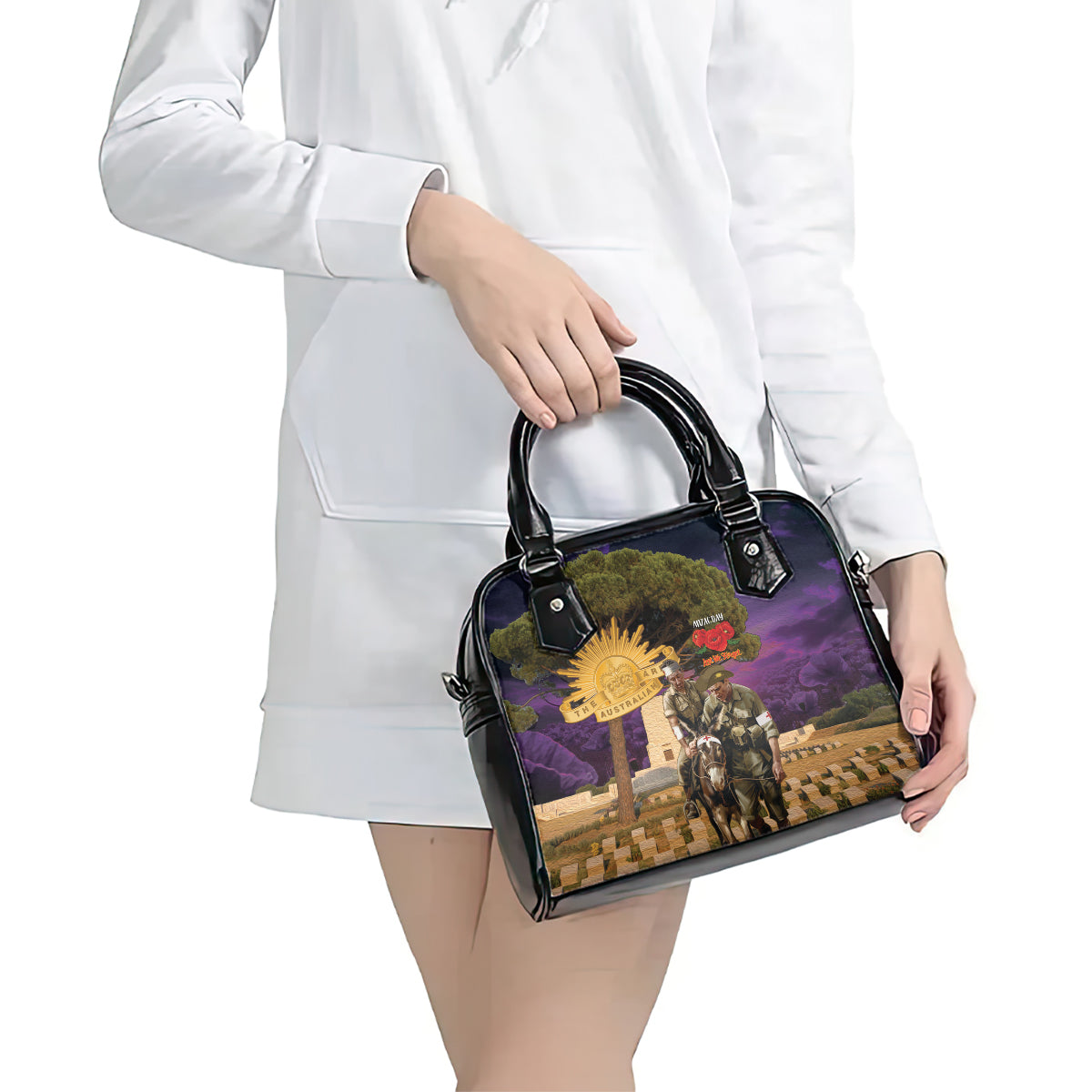 Australia ANZAC Day Shoulder Handbag Lonesome Pine Australian Army With Donkey - Vibe Hoodie Shop