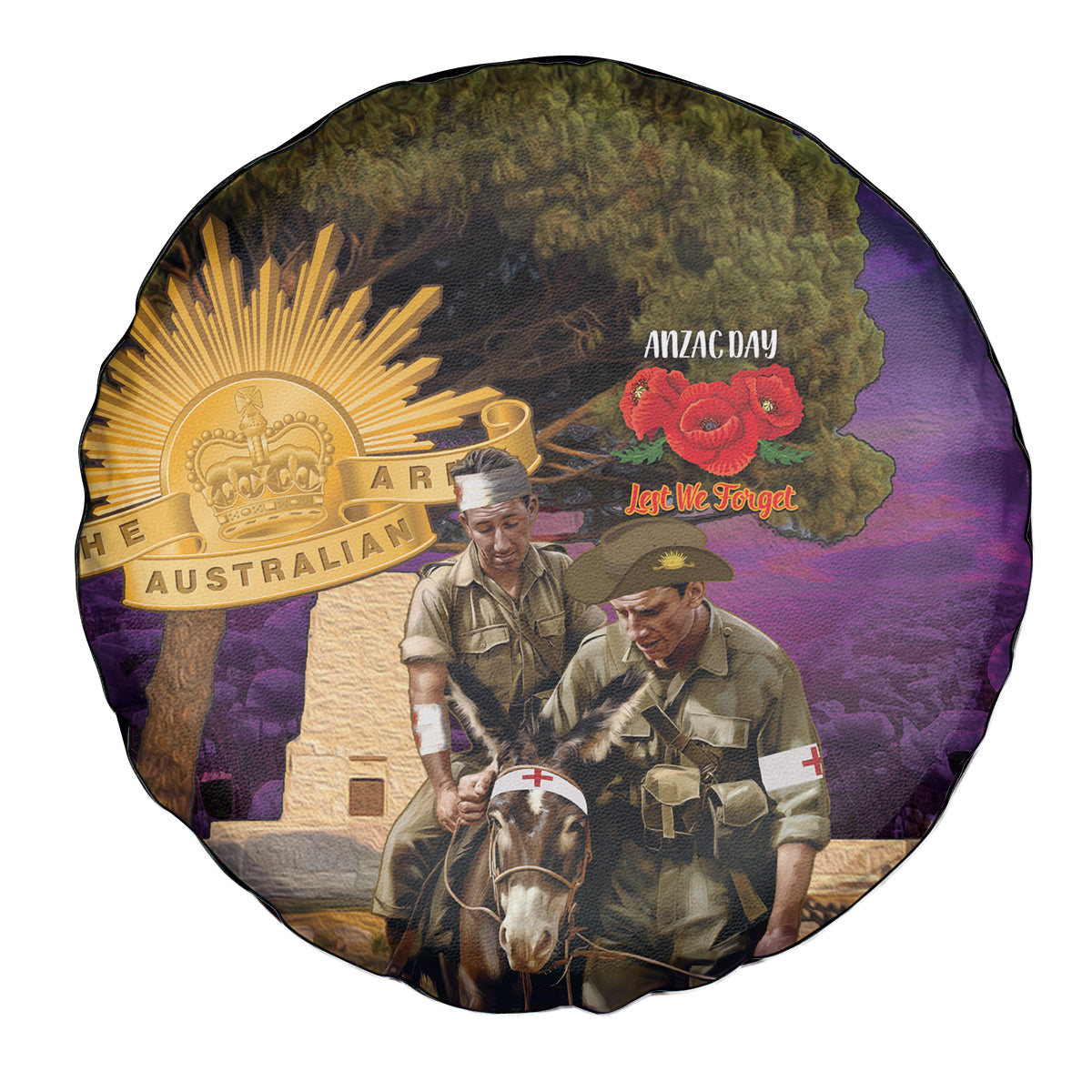 Australia ANZAC Day Spare Tire Cover Lonesome Pine Australian Army With Donkey - Vibe Hoodie Shop