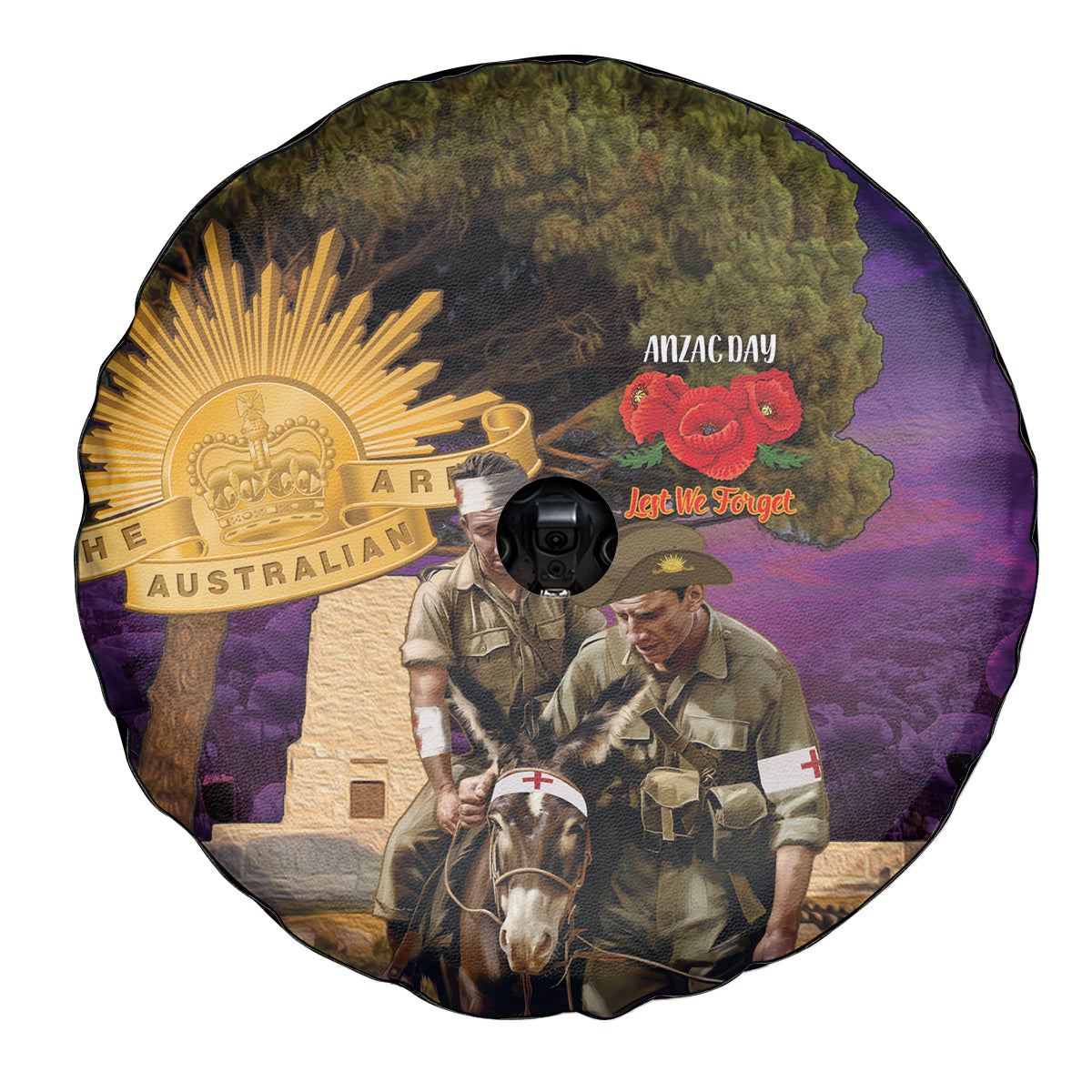 Australia ANZAC Day Spare Tire Cover Lonesome Pine Australian Army With Donkey - Vibe Hoodie Shop