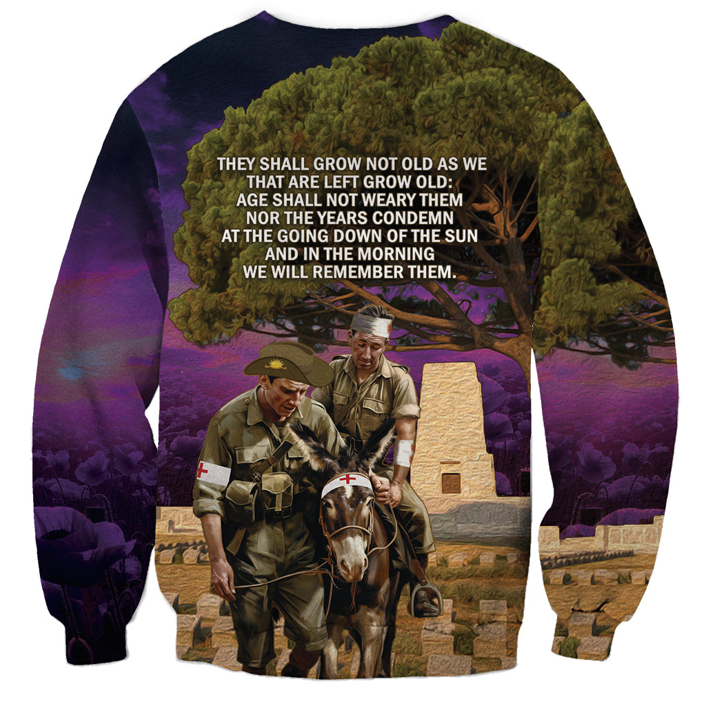 Australia ANZAC Day Sweatshirt Lonesome Pine Australian Army With Donkey - Vibe Hoodie Shop