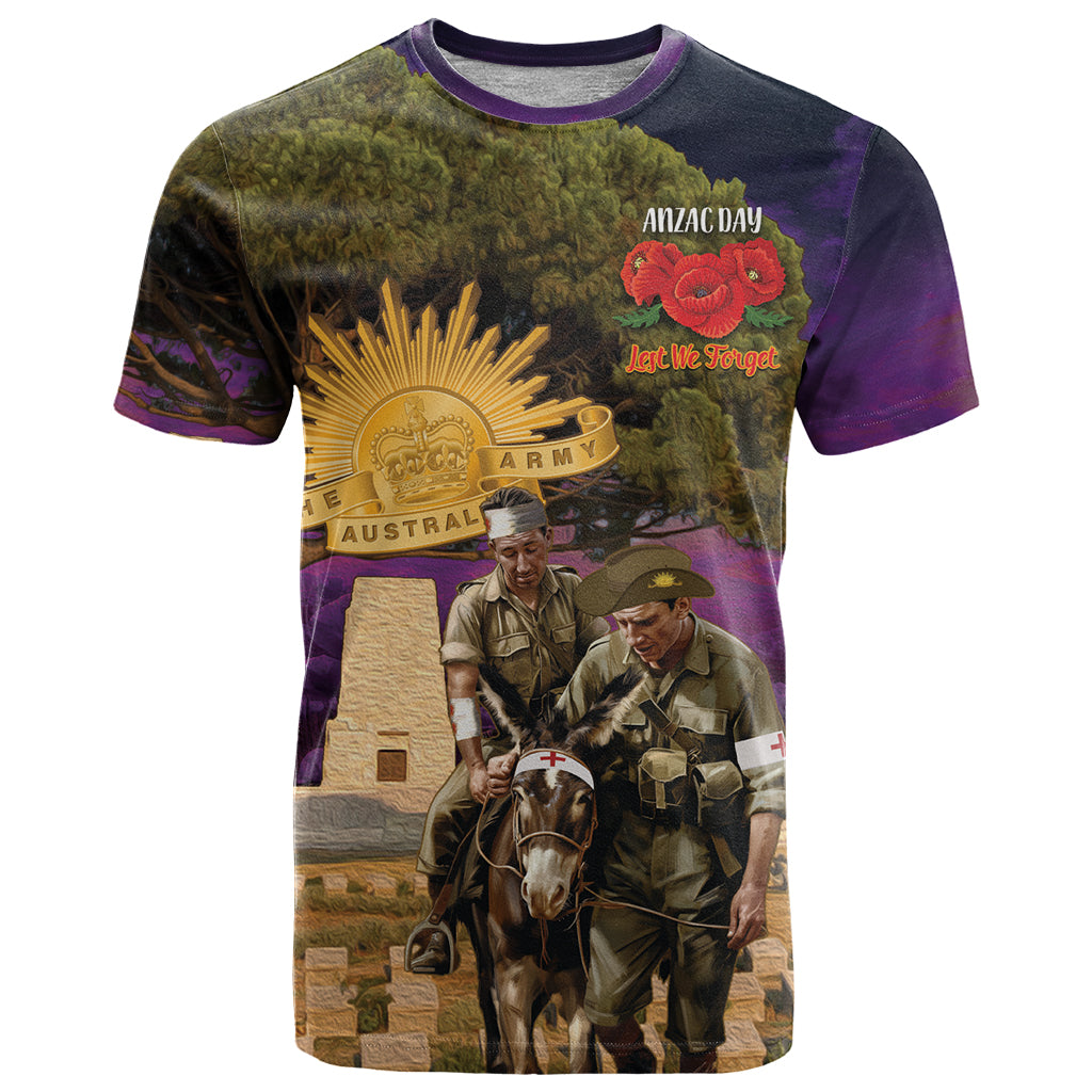 Australia ANZAC Day T Shirt Lonesome Pine Australian Army With Donkey - Vibe Hoodie Shop